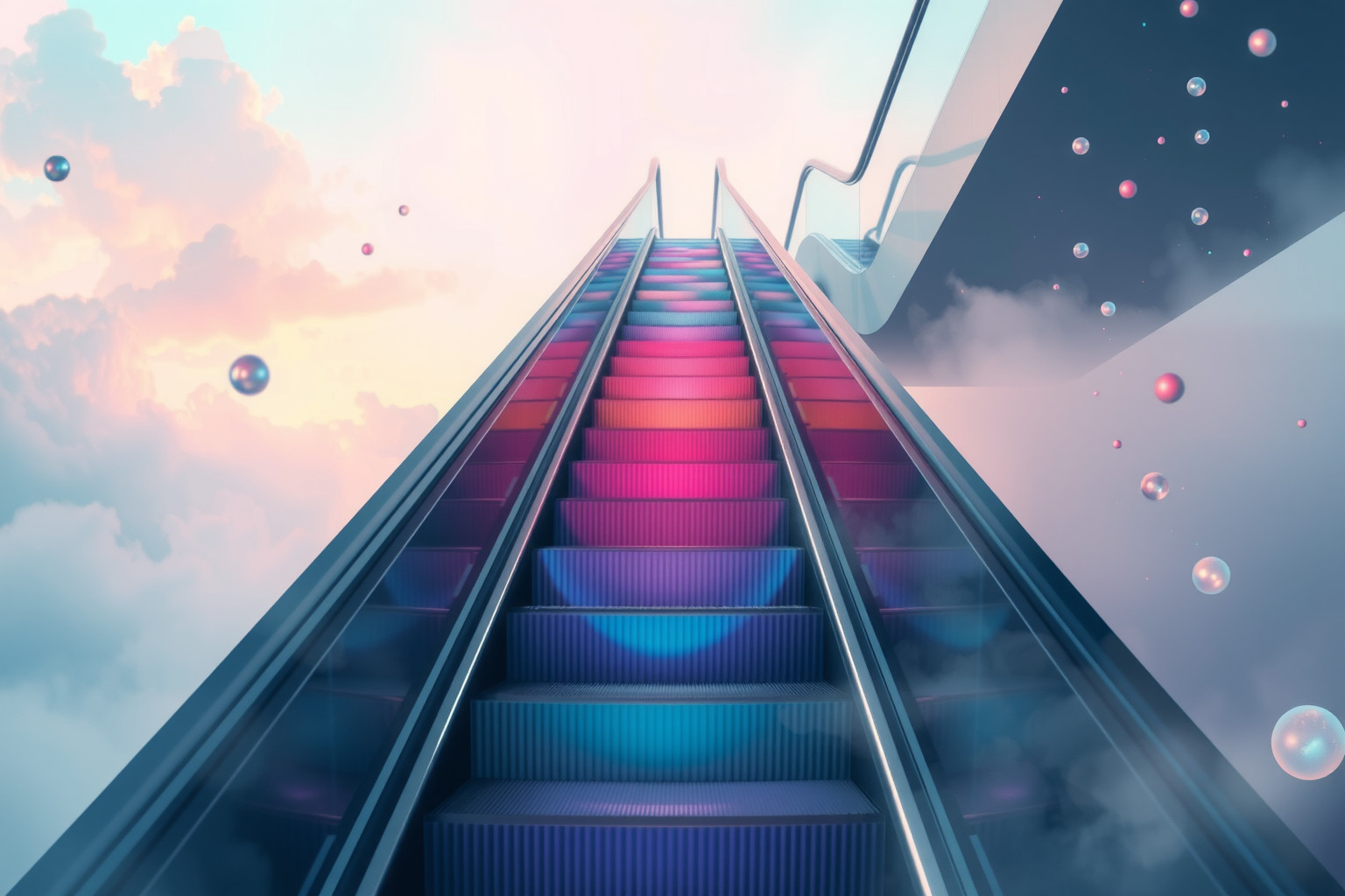 Sognare scale mobili colorate stimola emozioni vibranti e creatività interiore.