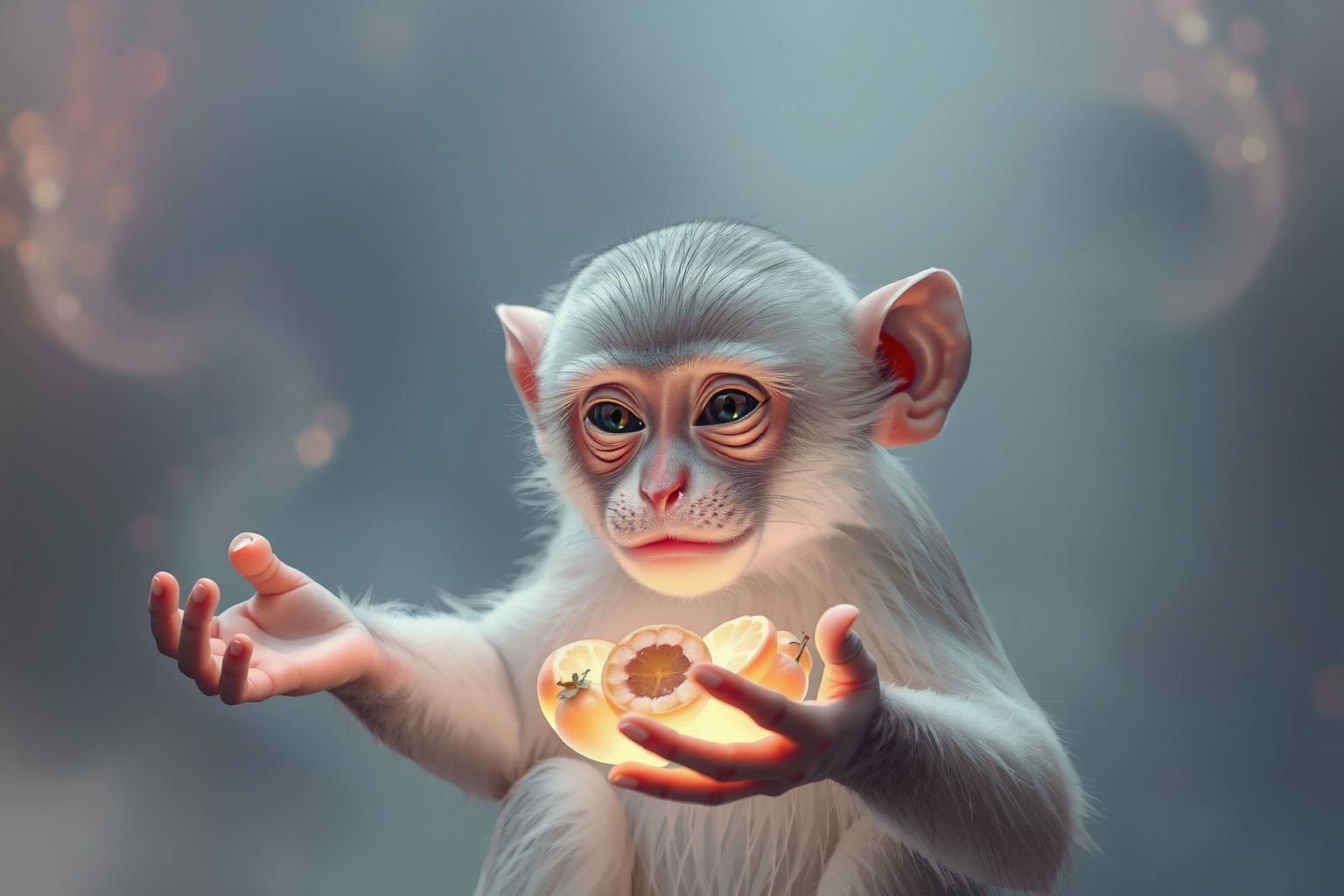 Sognare una scimmia che offre cibo simboleggia opportunità inattese.