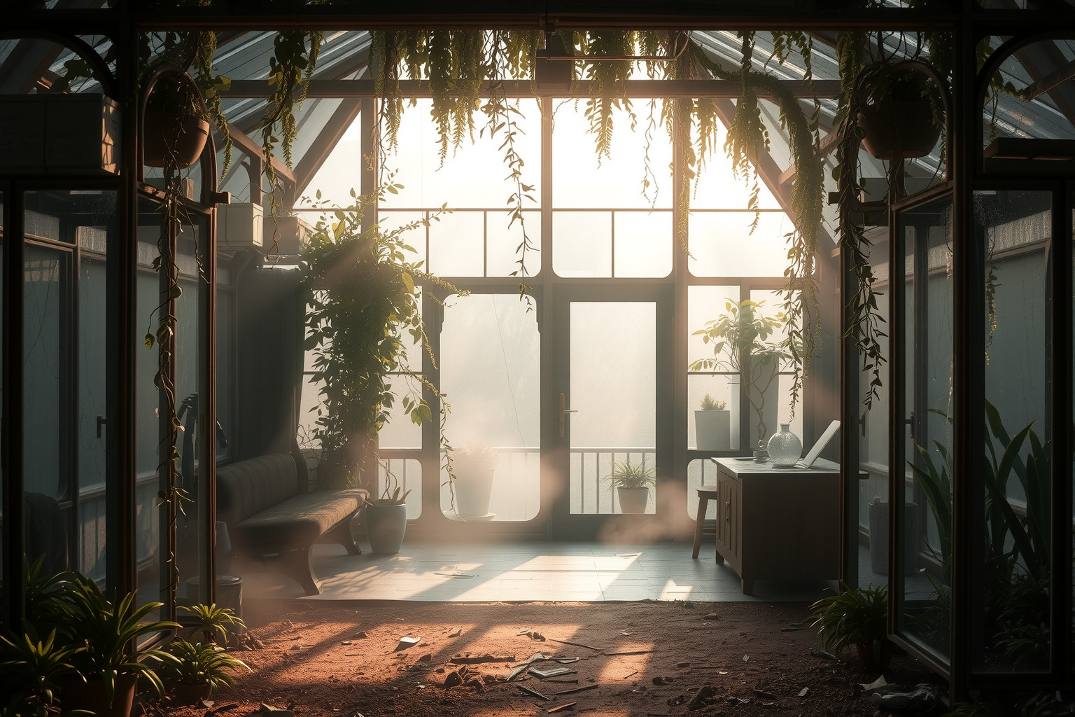 Sognare una serra abbandonata riflette desideri o progetti trascurati.