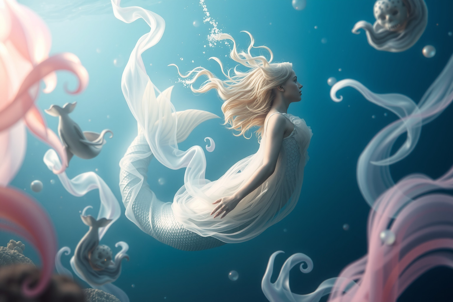 Sognare sirene con creature marine rivela profondi legami inconsci.