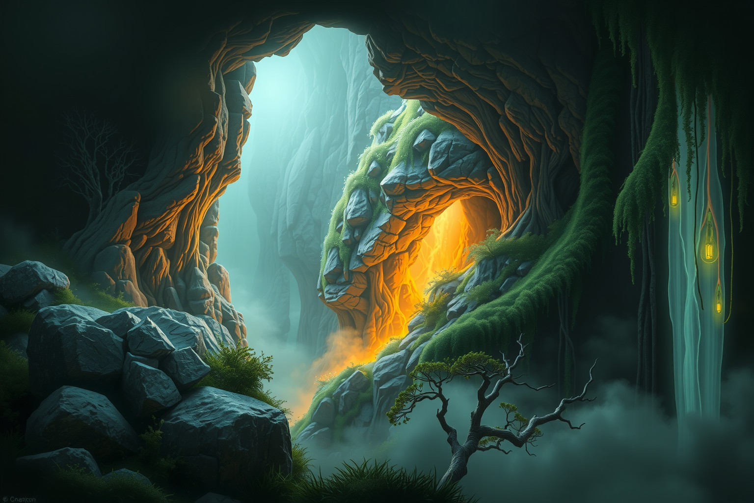 Sognare spaccature rocciose rappresenta trasformazioni interiori profonde e crescita.