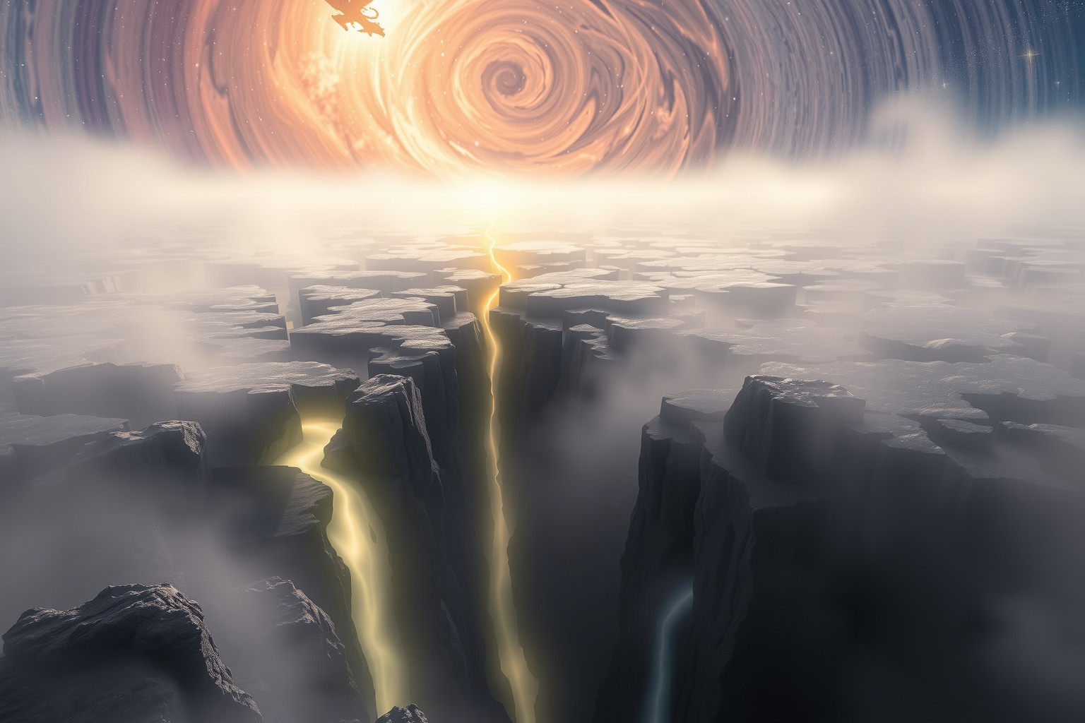 Sognare una spaccatura rocciosa simboleggia trasformazione e rinascita spirituale.