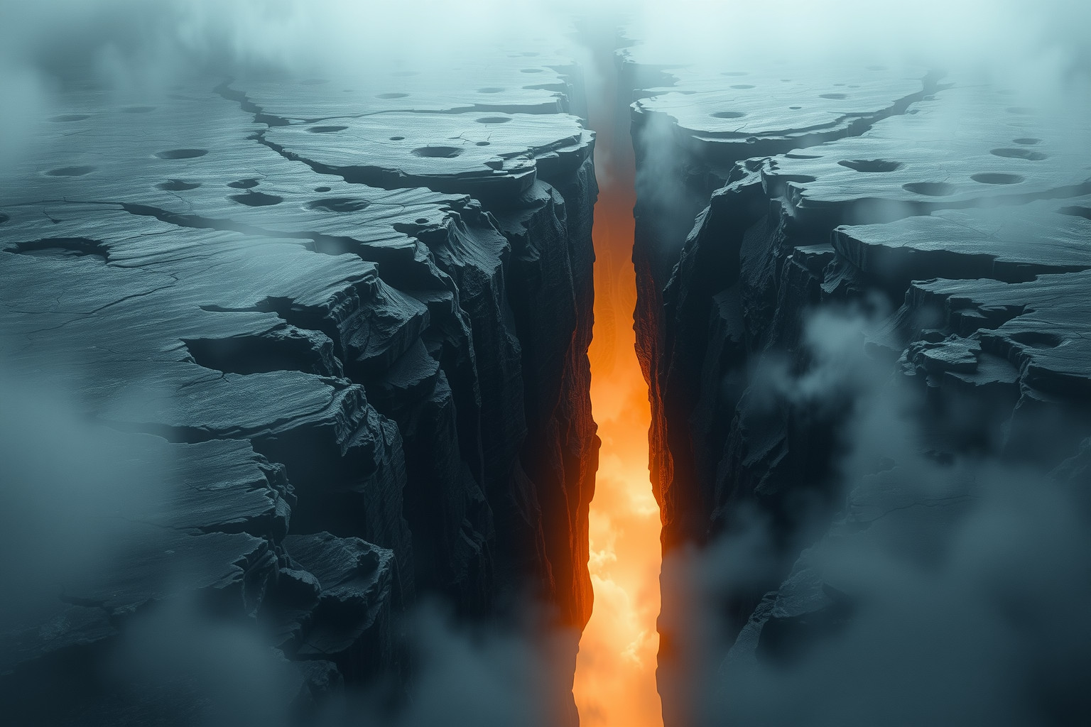 Sognare una spaccatura rocciosa oscura indica paure nascoste interiori.