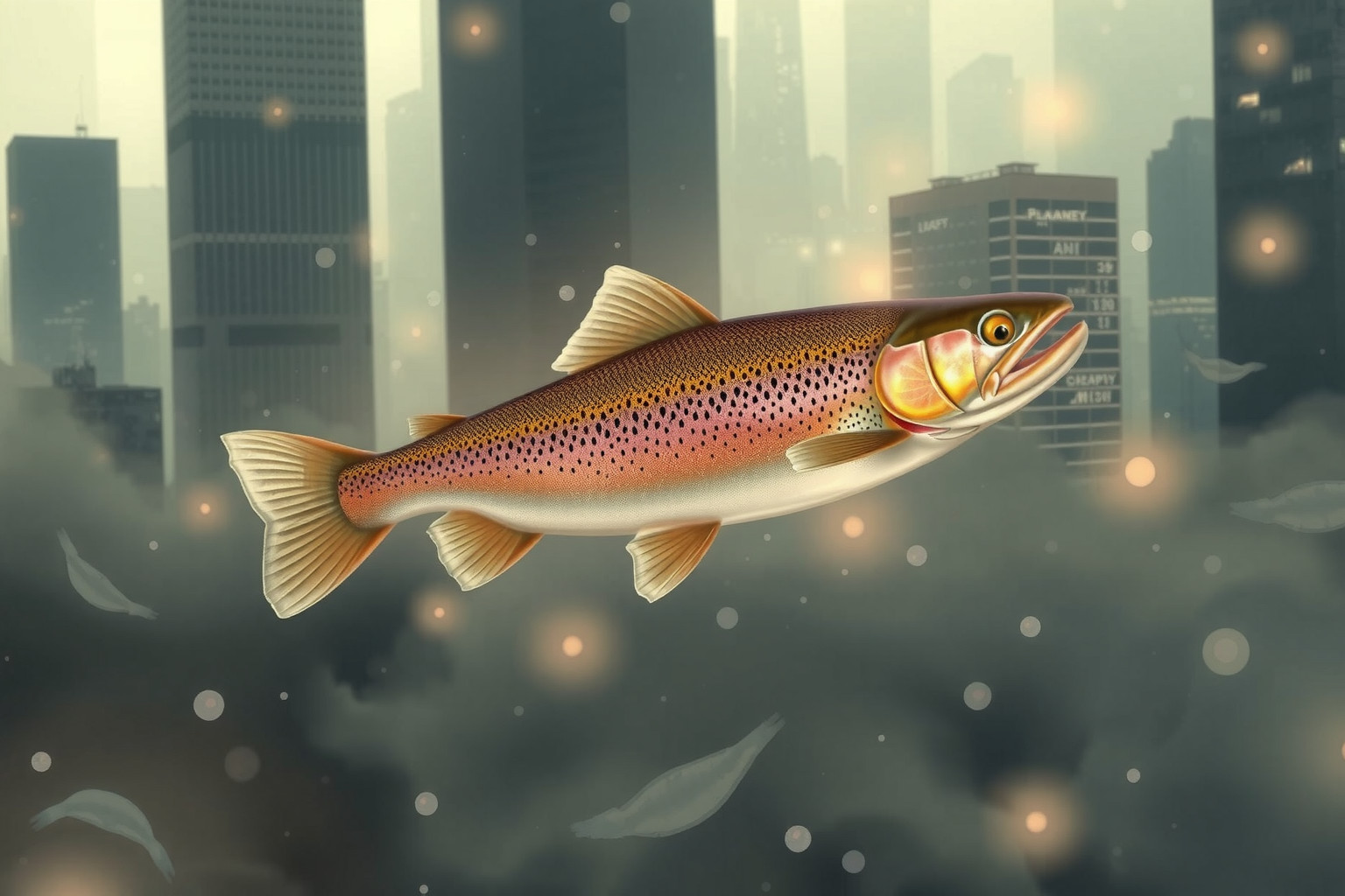 Sognare una trota in città simboleggia adattamento e sfide impreviste.