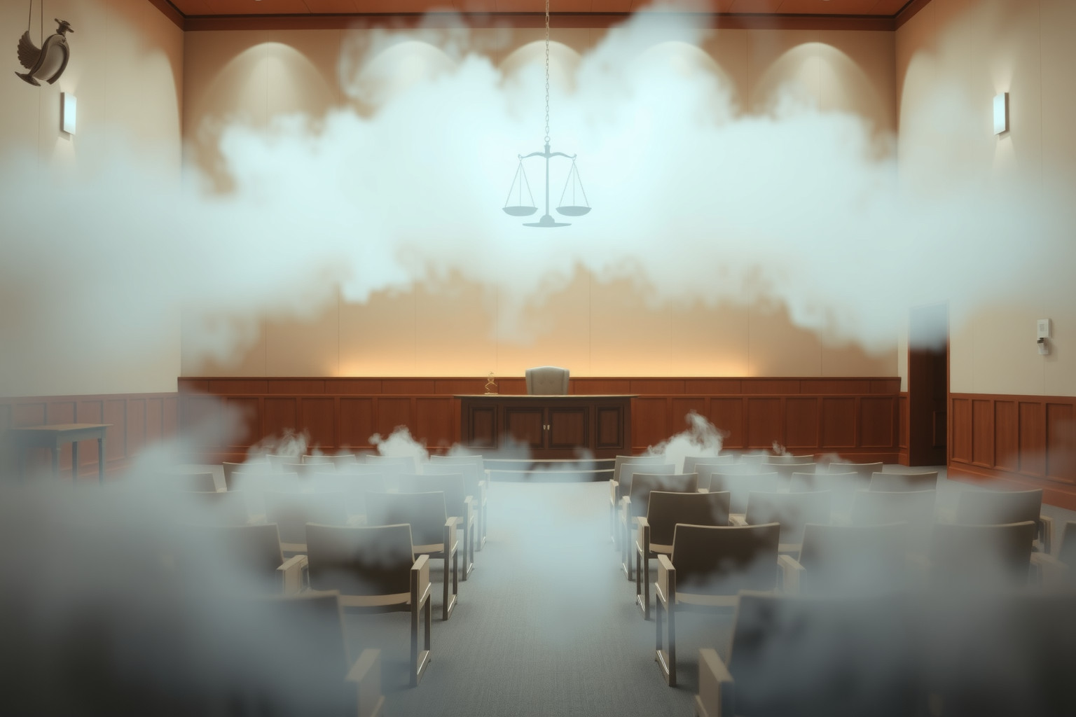 Sognare aula tribunale vuota indica decisioni importanti imminenti.