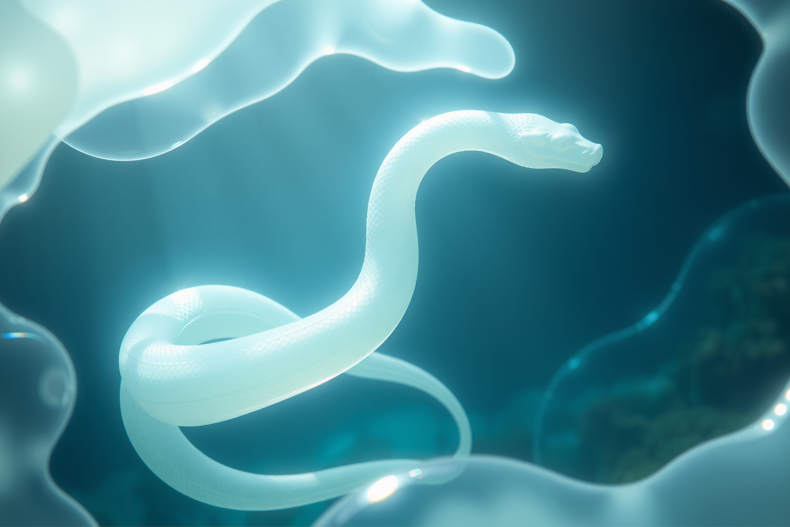 Sognare serpenti d'acqua in acquario simboleggia emozioni trattenute.