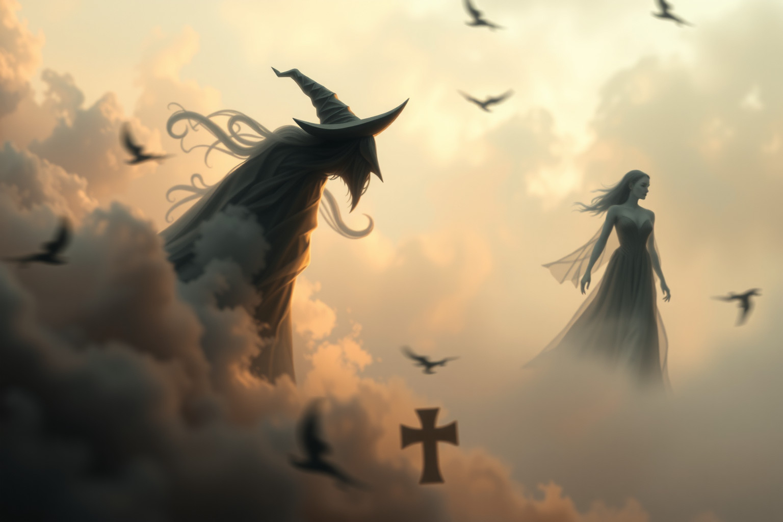 Sognare uno stregone che insegue riflette ansia e pericolo imminente.