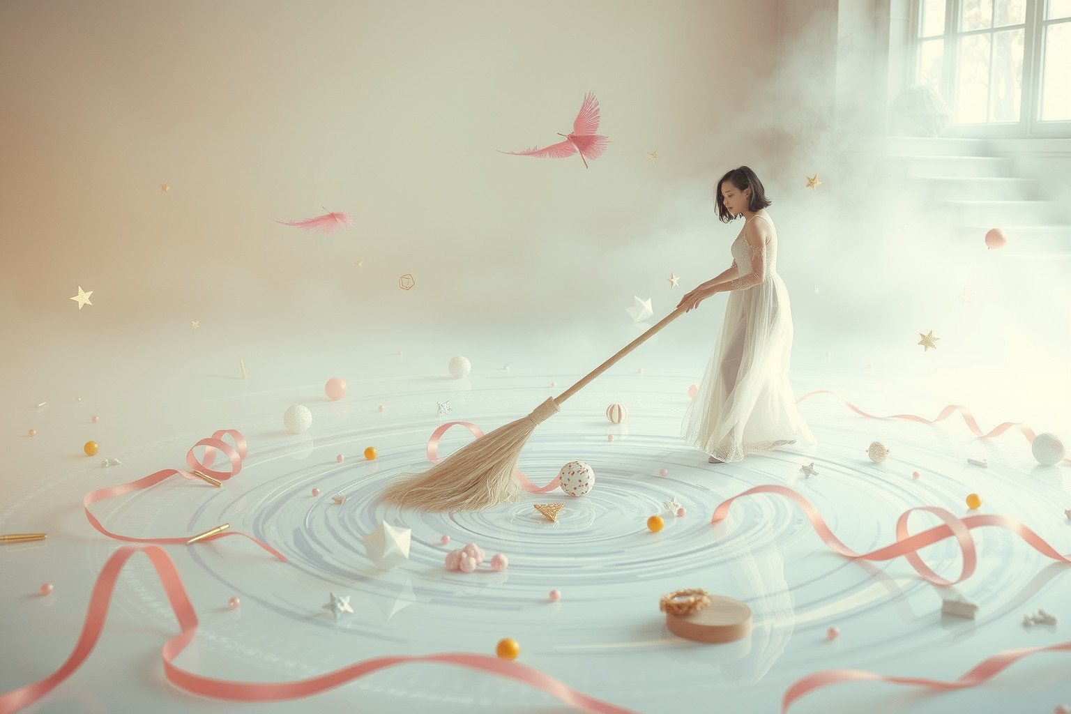 Spazzare con oggetti strani riflette ingegno oppure disordine emotivo.