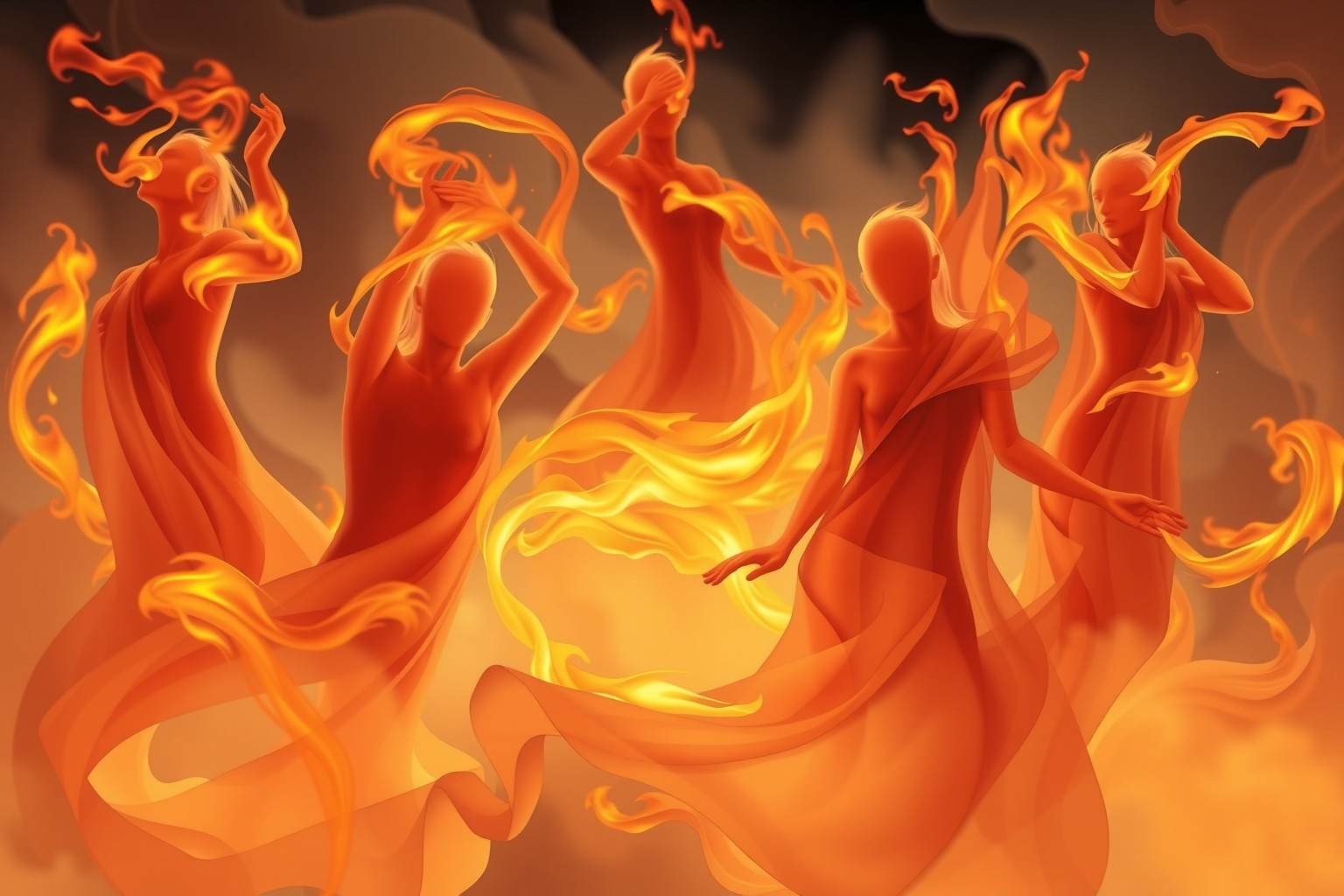 Cinque sogni rivelano segreti nascosti nella magia del fuoco.