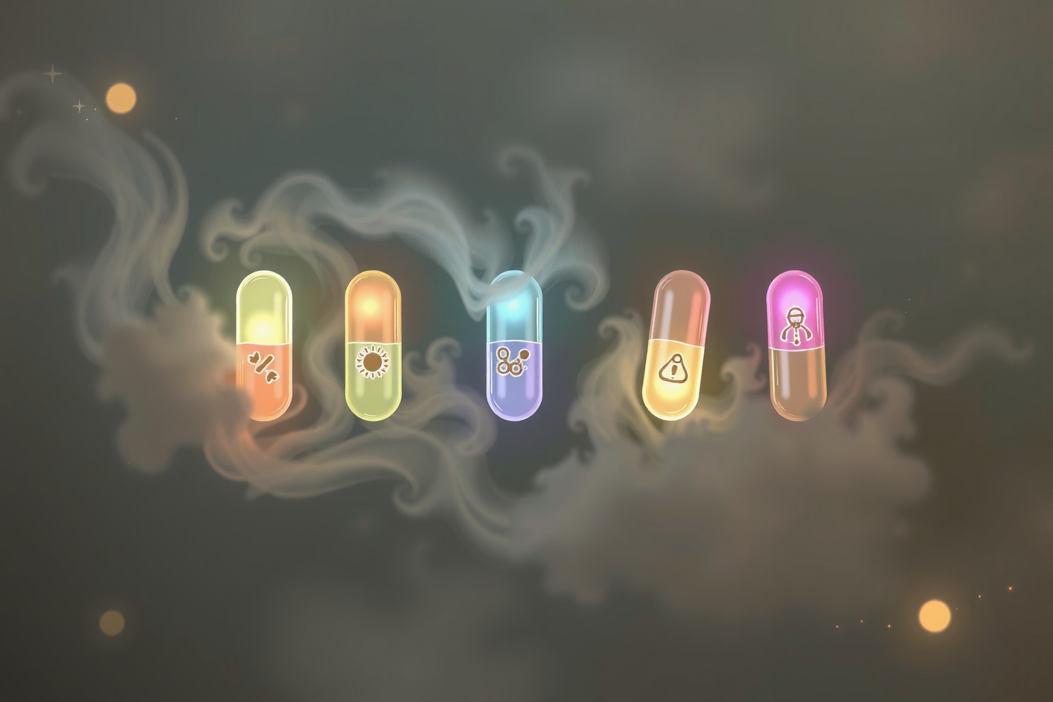 Cinque sogni con pastiglie rivelano desideri e paure nascoste.