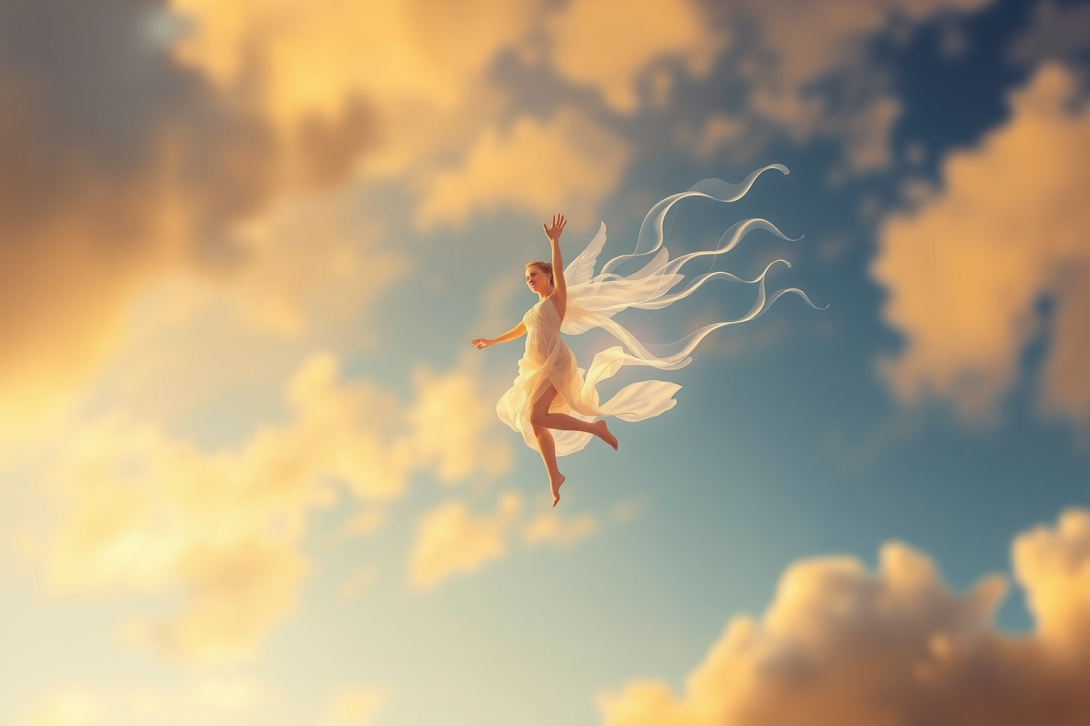 Fluttuare nei sogni simboleggia libertà e bisogno di distacco emotivo.