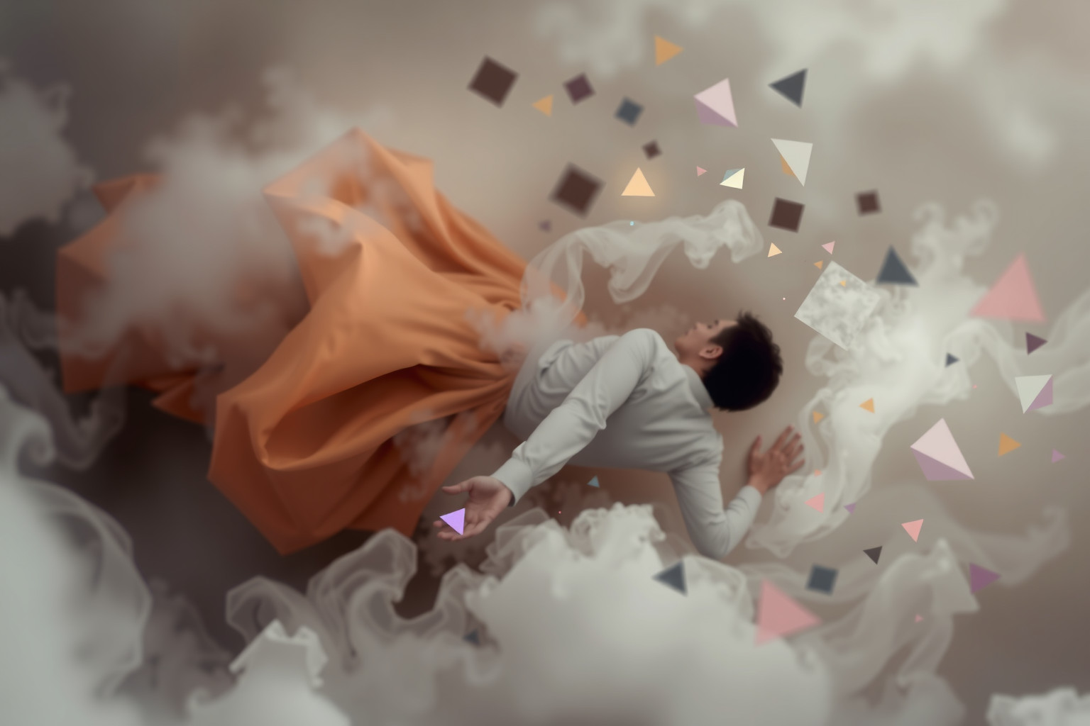 Scivolare giù nei sogni riflette ansia e confusione mentale profonda.