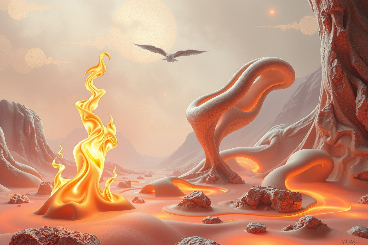 Sognare cemento e fuoco simboleggia tensione e trasformazione interiore.