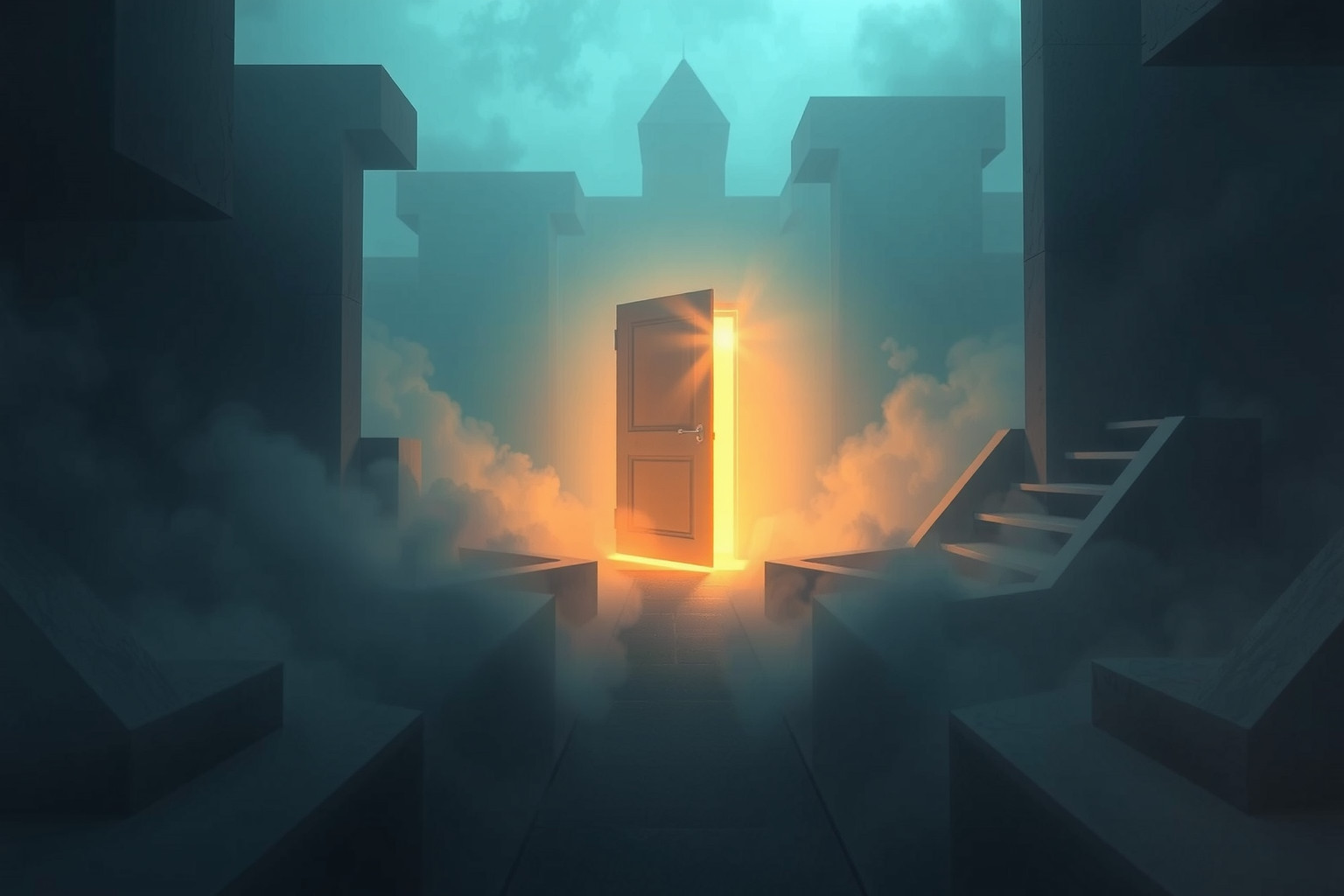 Sognare una porta nel labirinto simboleggia nuove opportunità nascoste.