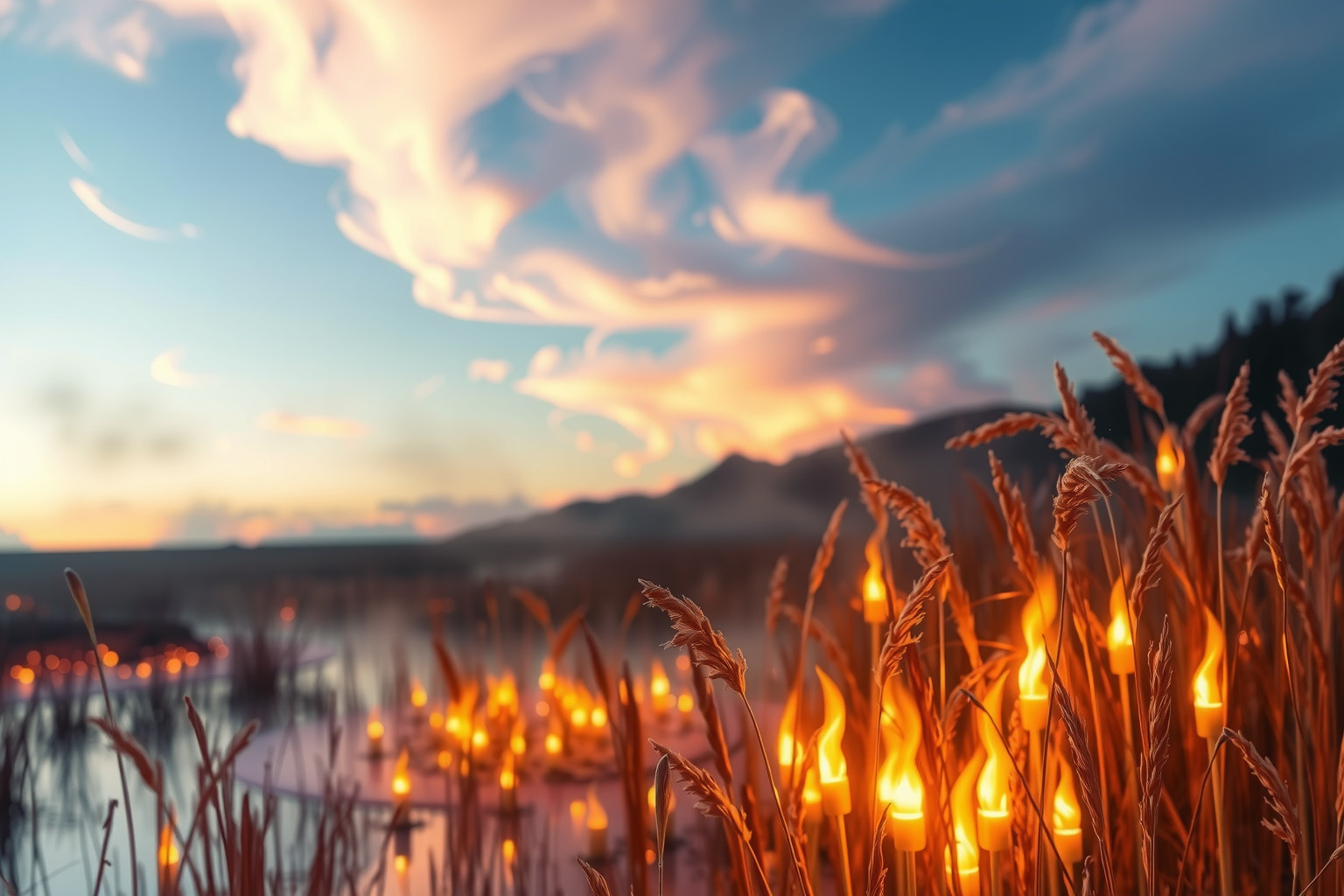 Sognare calami in fiamme simboleggia trasformazione e purificazione interiore.