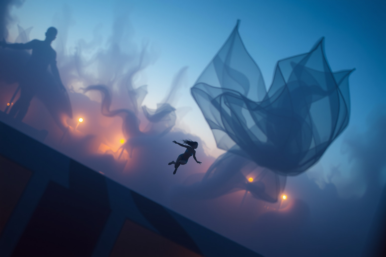 Sognare di cadere da un balcone riflette ansia per perdita controllo personale.