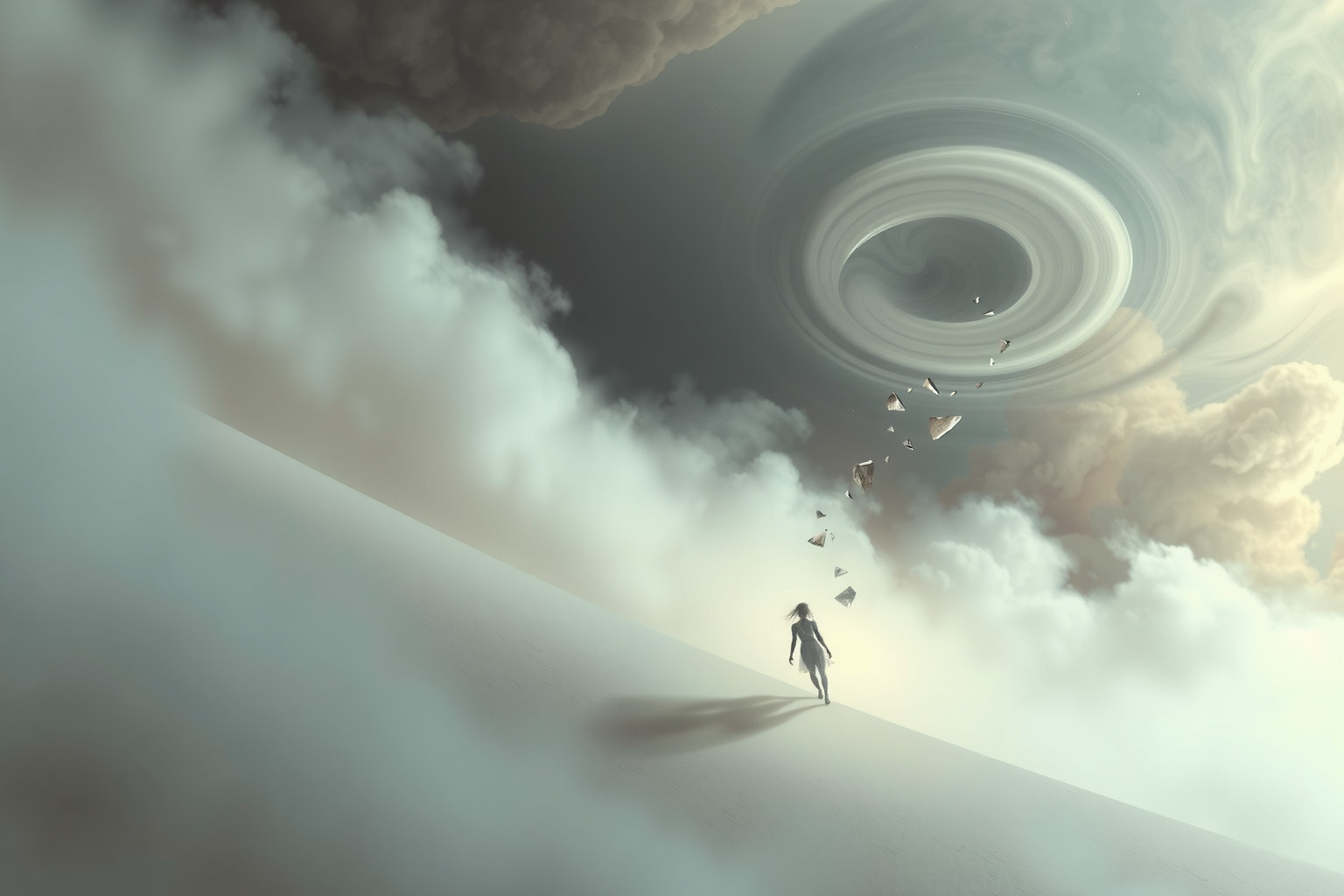 Sognare di cadere da un pendio riflette ansie di insuccesso imminente.