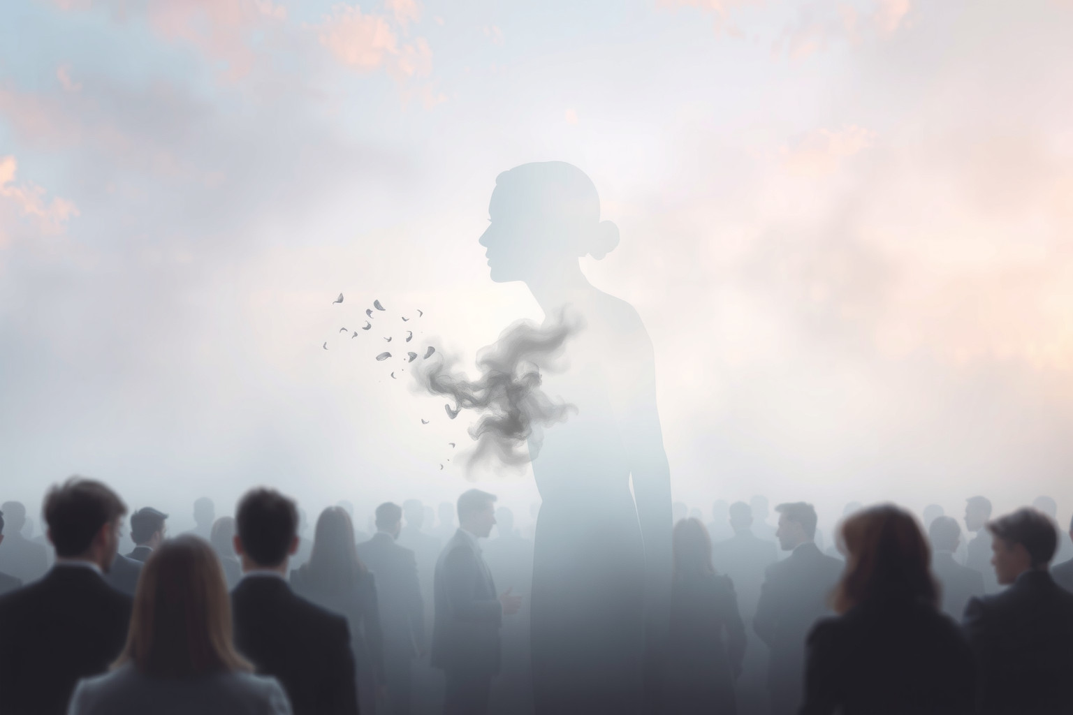 Sognare bugie in pubblico riflette paura di giudizio sociale.