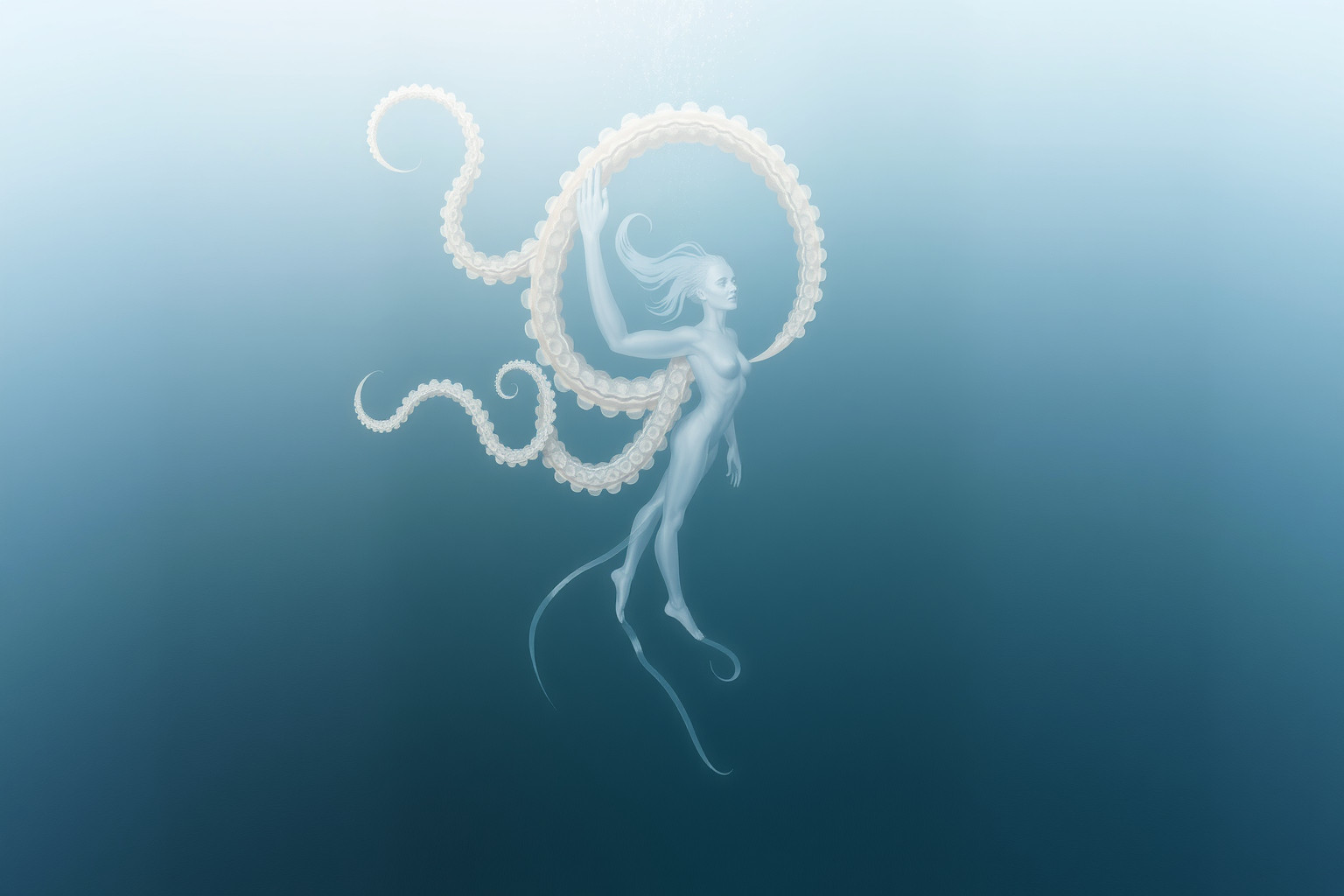 Nuotare con un polipo simboleggia connessione profonda con il subconscio.