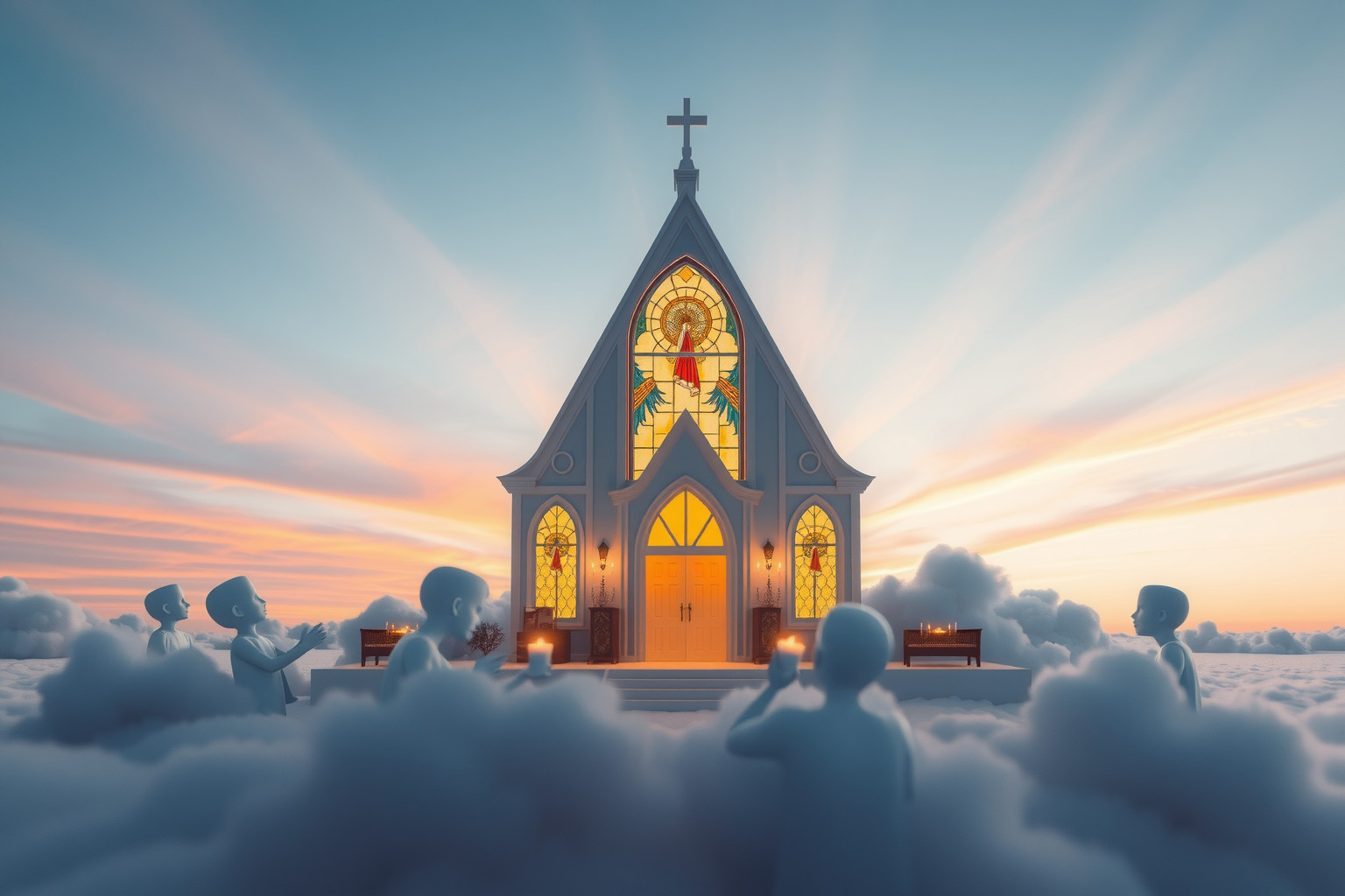 Sognare una messa mattutina simboleggia nuovi inizi spirituali e pace.