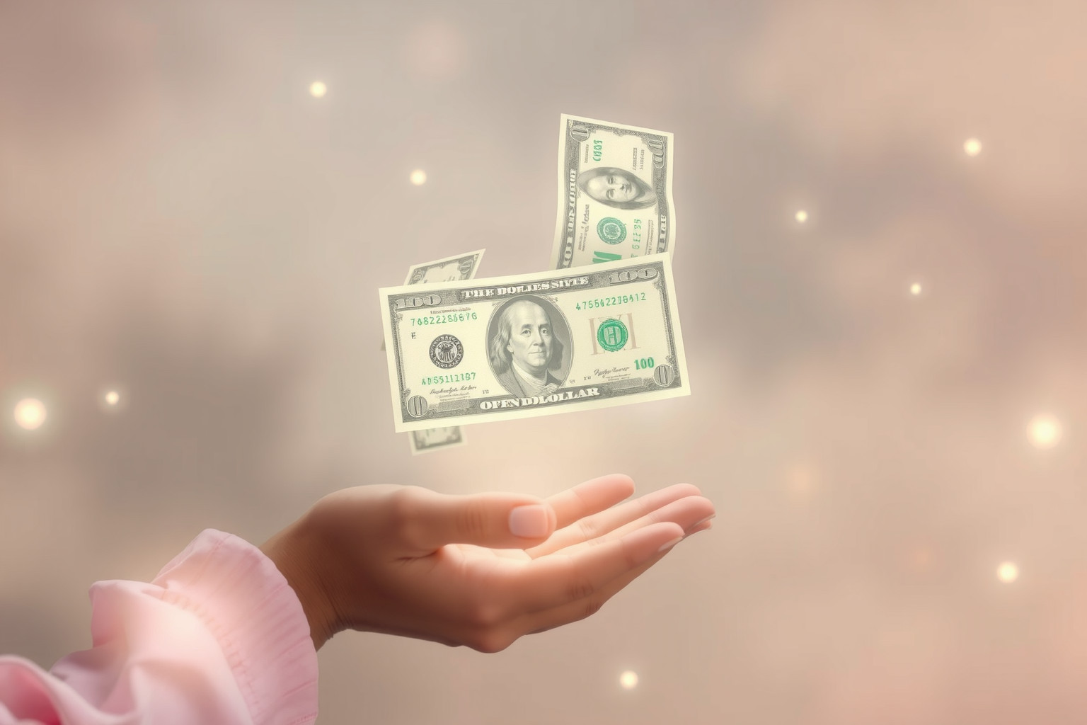 Ricevere banconote in dollari simboleggia prosperità e opportunità future.