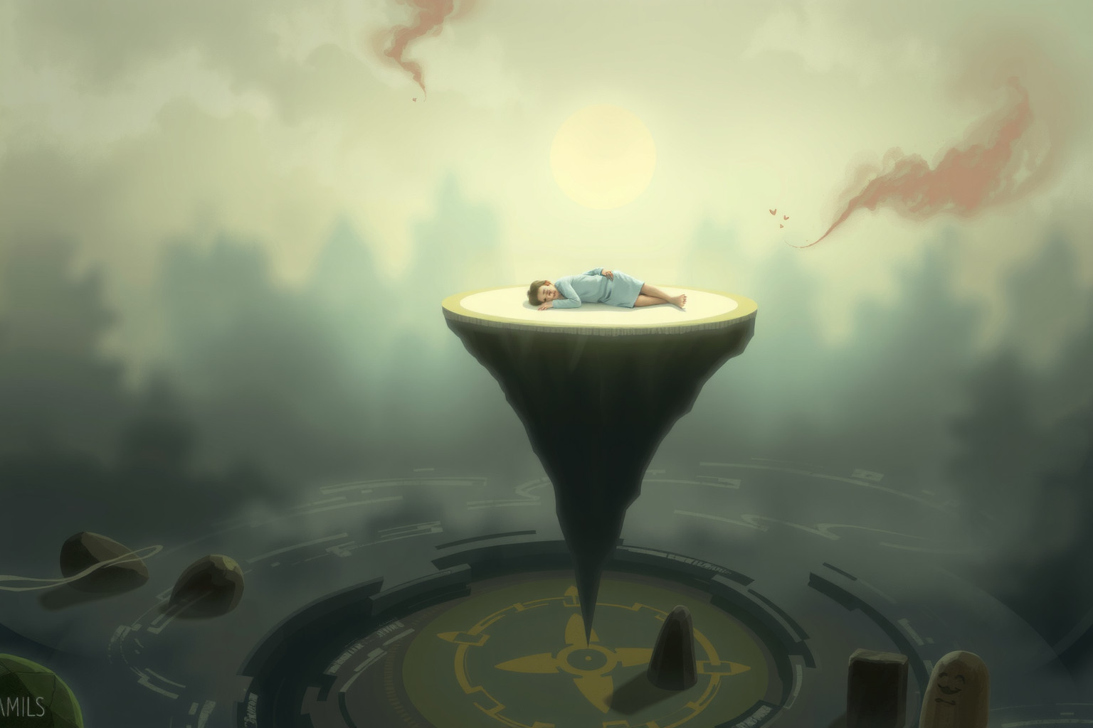 Sognare di sonnecchiare in luogo pericoloso riflette insicurezza interiore.