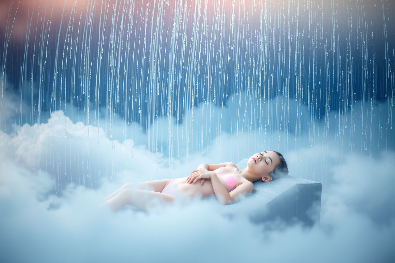 Sognare di sonnecchiare sotto la pioggia simboleggia calma interiore.