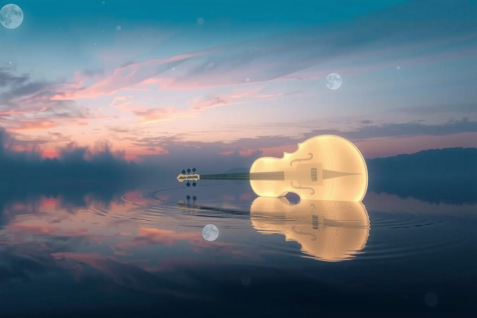 Sognare un contrabbasso sull’acqua simboleggia emozioni profonde fluide.