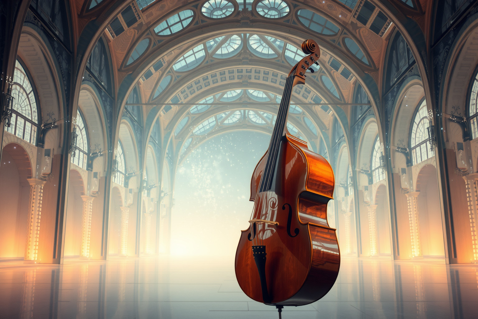 Sognare un contrabbasso in museo simboleggia rispetto per la tradizione.