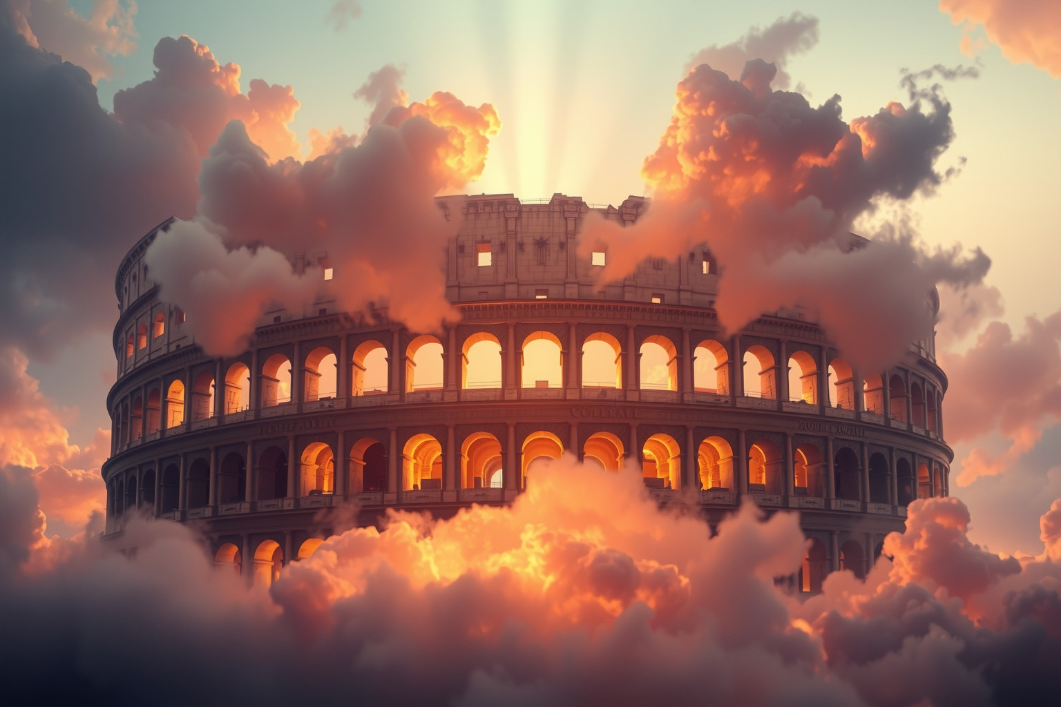 Sognare il Colosseo in fiamme simboleggia trasformazione e conflitti interiori.