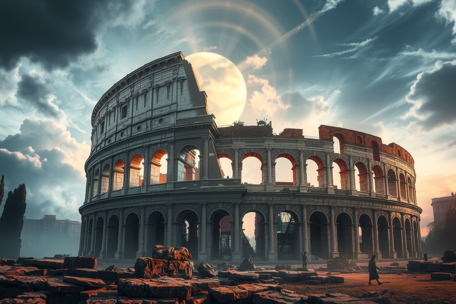 Sognare il Colosseo in rovina simboleggia antiche sfide superate.