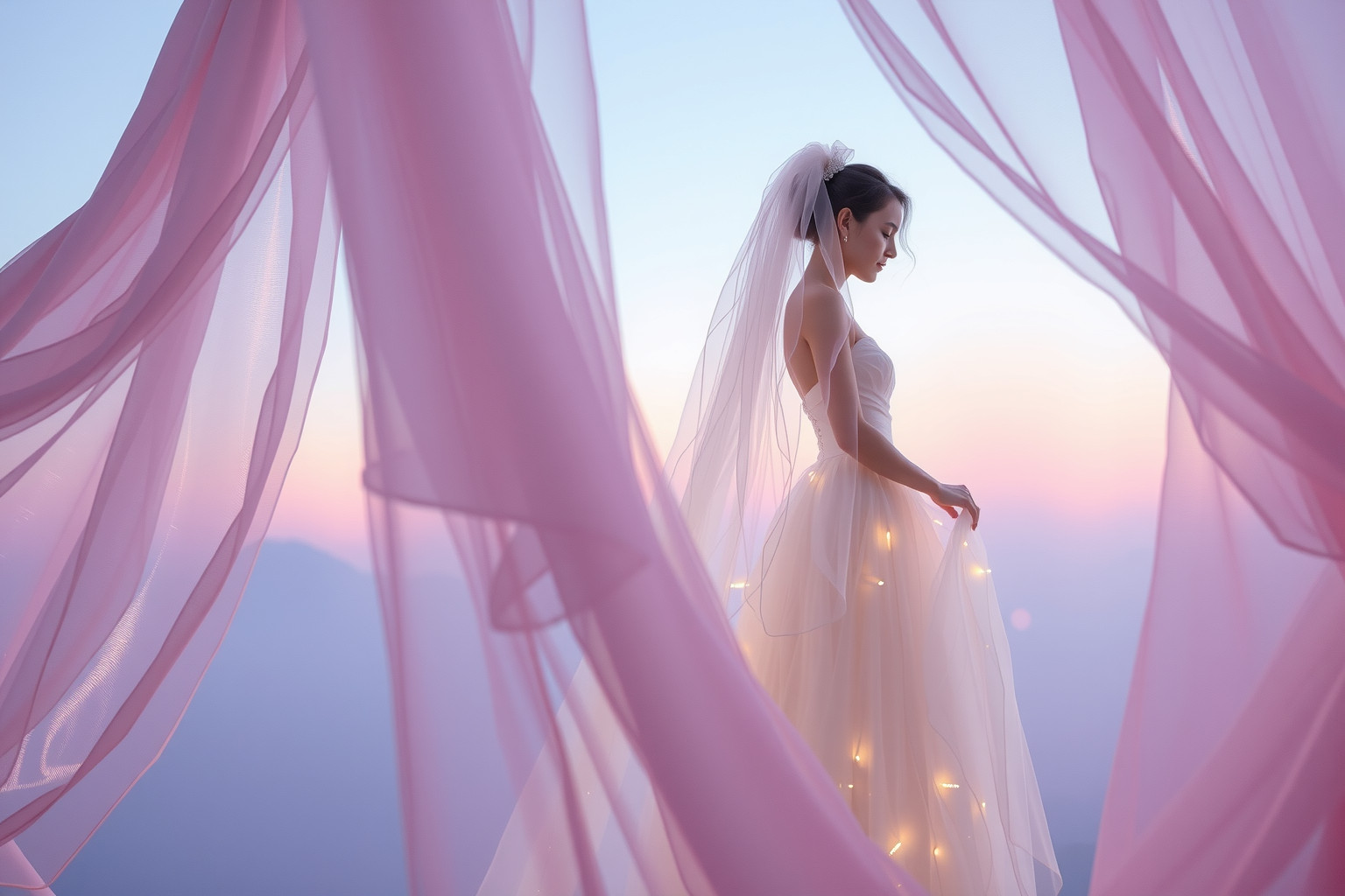 Sognare taffetà nuziale simboleggia eleganza e nuove unioni forti.