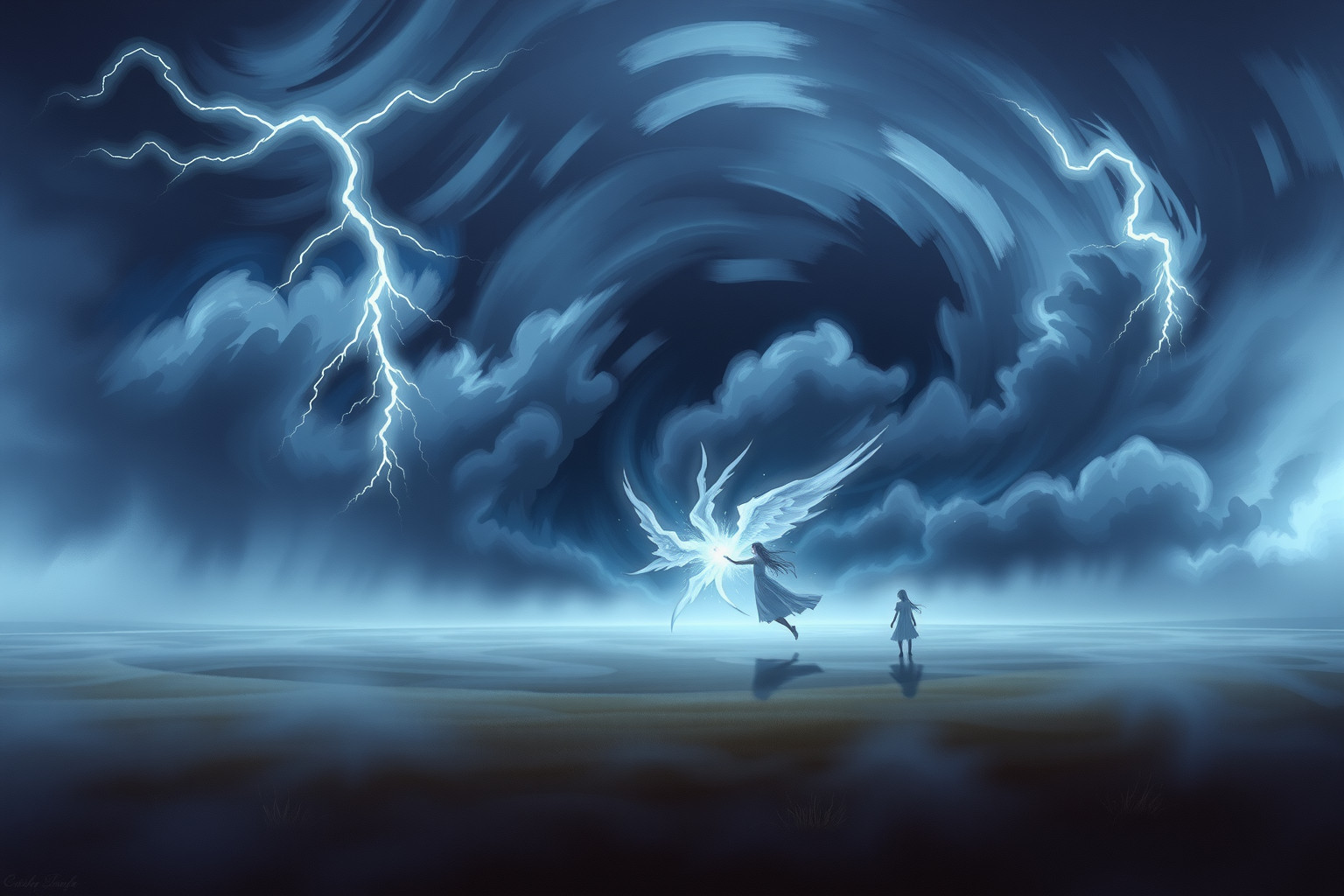 Sognare un altopiano durante un temporale riflette lotte interiori intense.