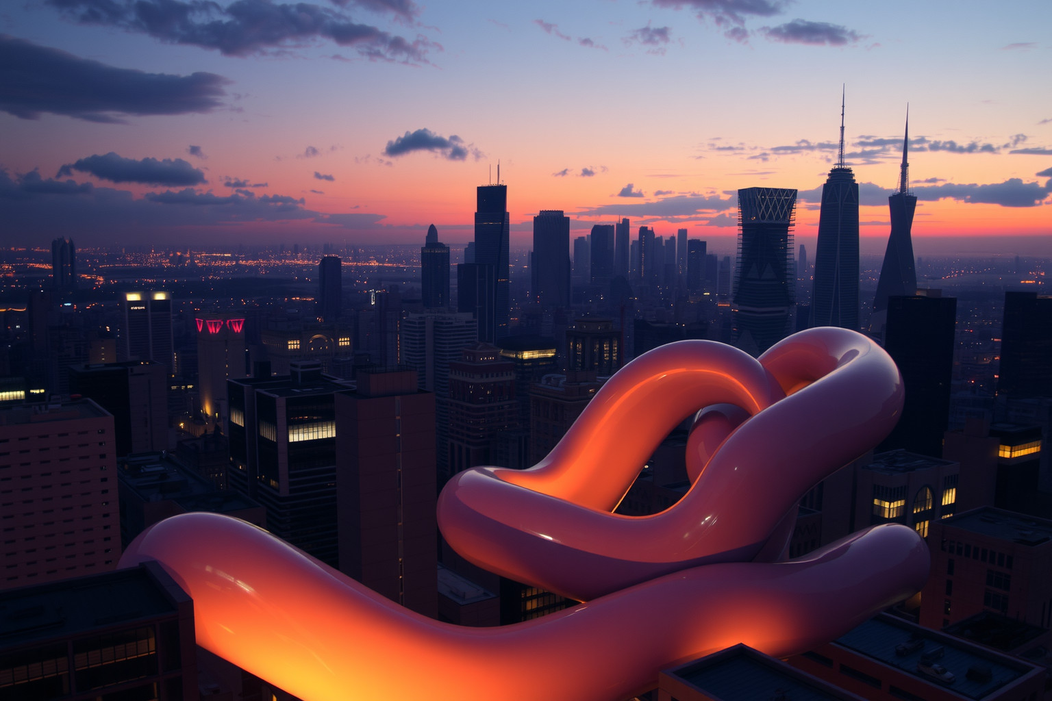 Il boa urbano simboleggia lotta tra istinto e razionalità quotidiana.