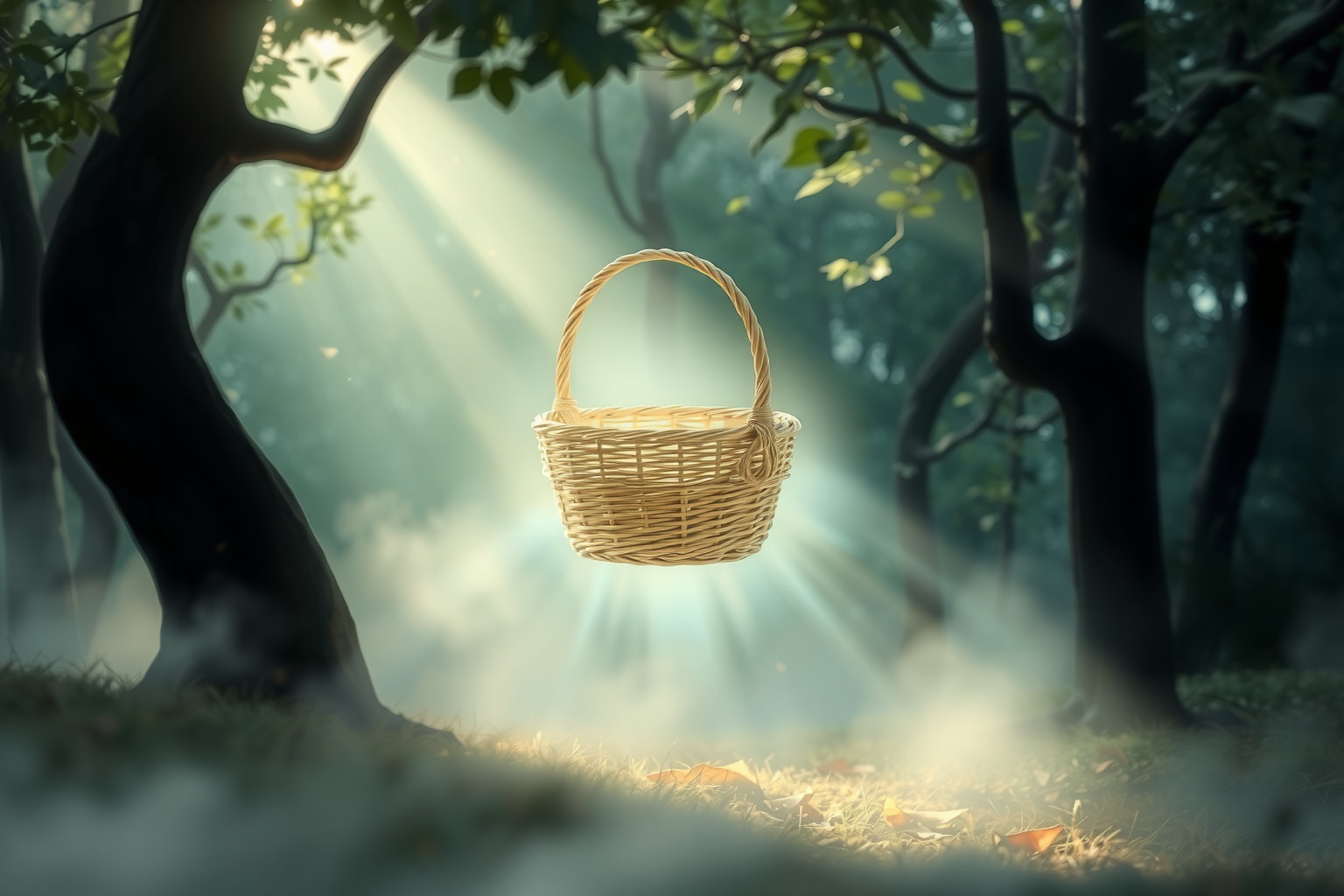 Sognare un cesto in bosco simboleggia ricerca interiore e intuizione.