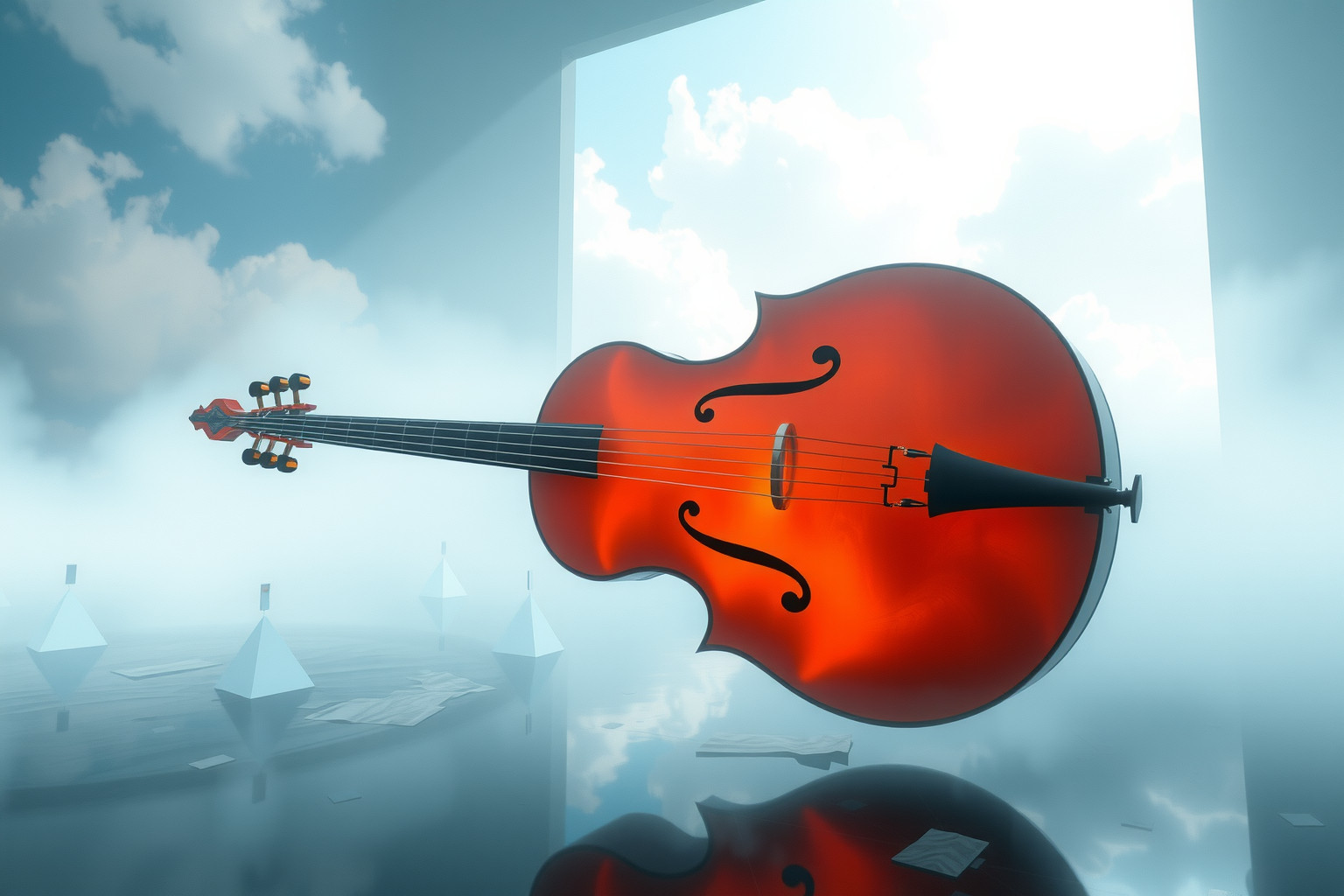 Sognare un contrabbasso in un luogo insolito indica creatività nascosta.