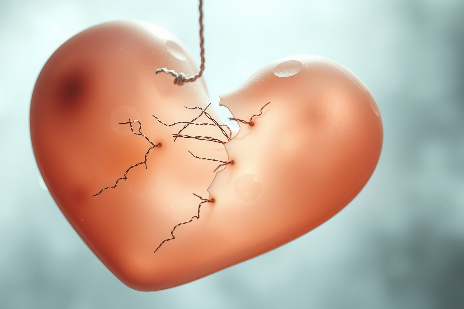 Sognare un cuore danneggiato rivela ferite emotive mai guarite.