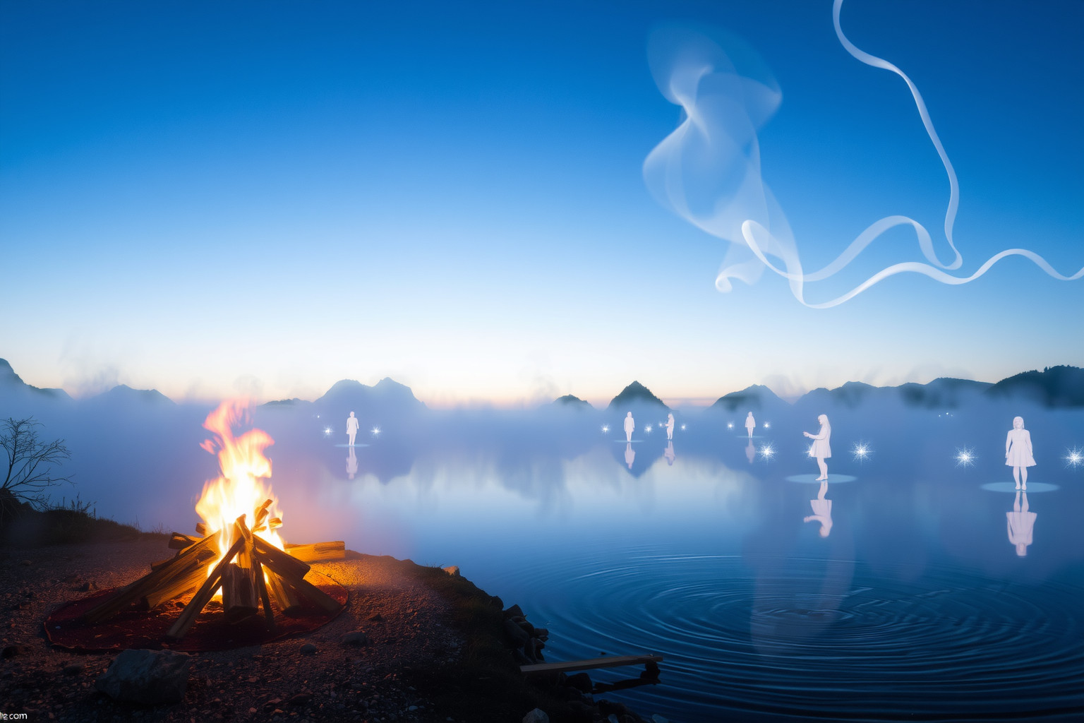 Sognare un falò di guardia sul lago simboleggia protezione e introspezione.