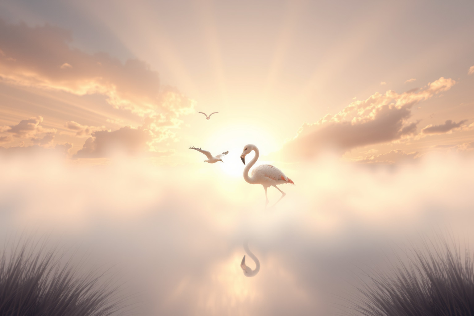 Sognare fenicotteri all’alba simboleggia rinascita e nuovi inizi.