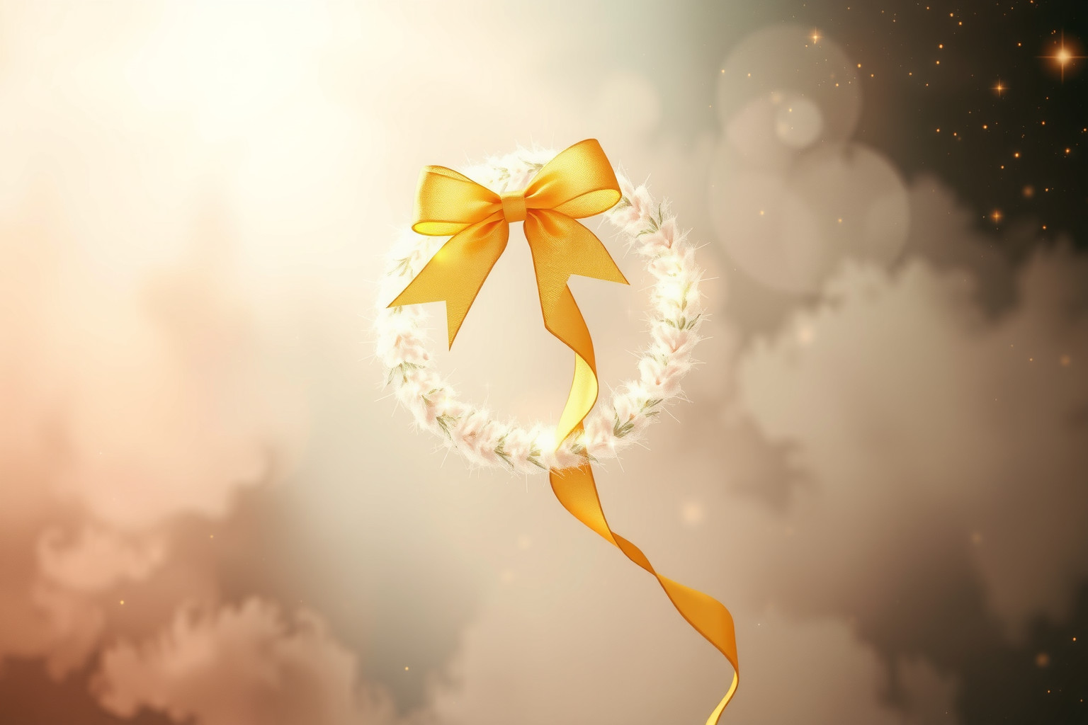 Sognare un fiocco dorato simboleggia fortuna e avanzamento personale.