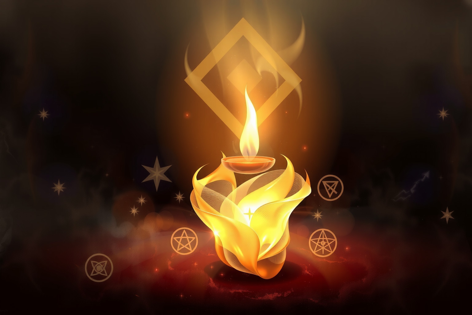 Sognare fuoco magico indica trasformazione spirituale e potere interiore.