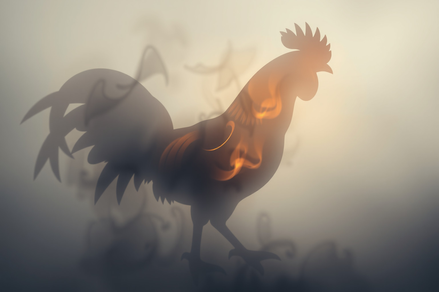 Sognare un gallo silenzioso riflette paure interiori non espresse.