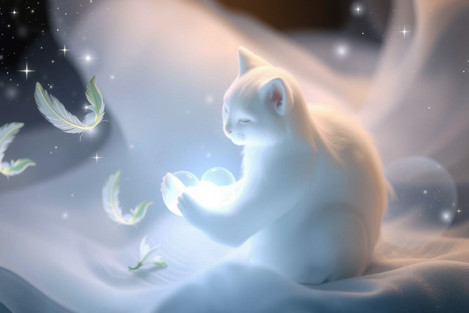 Sognare un gatto bianco simboleggia purezza e protezione spirituale.