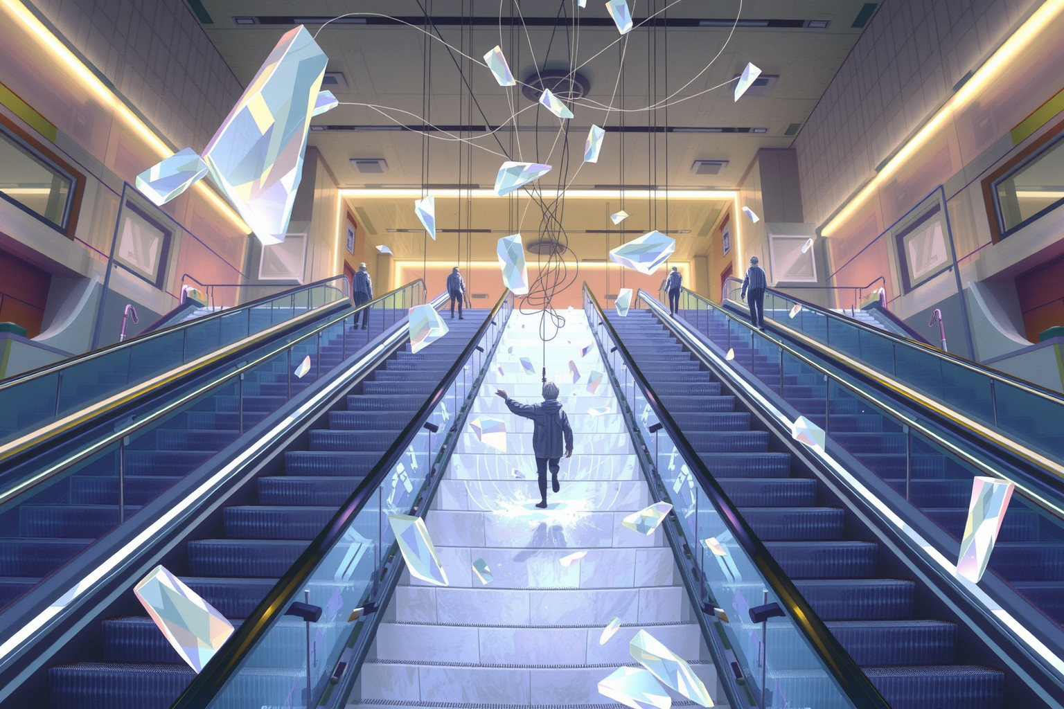 Sognare scale mobili rotte indica difficoltà nel progresso personale.