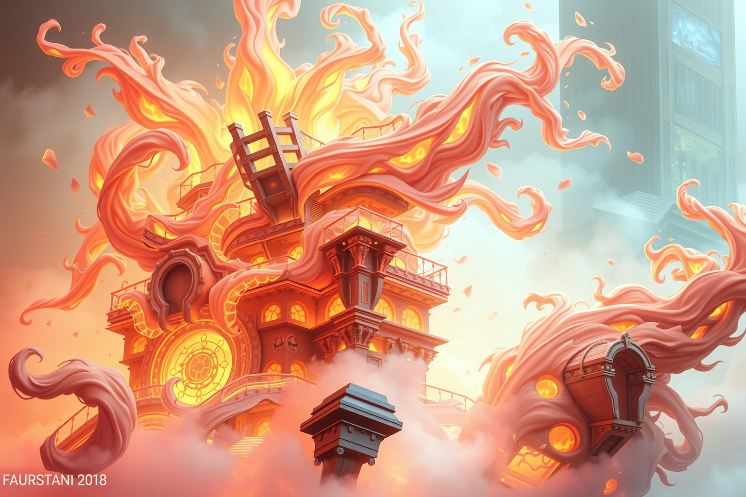 Sognare un magazzino in fiamme simboleggia perdita di controllo emotivo.