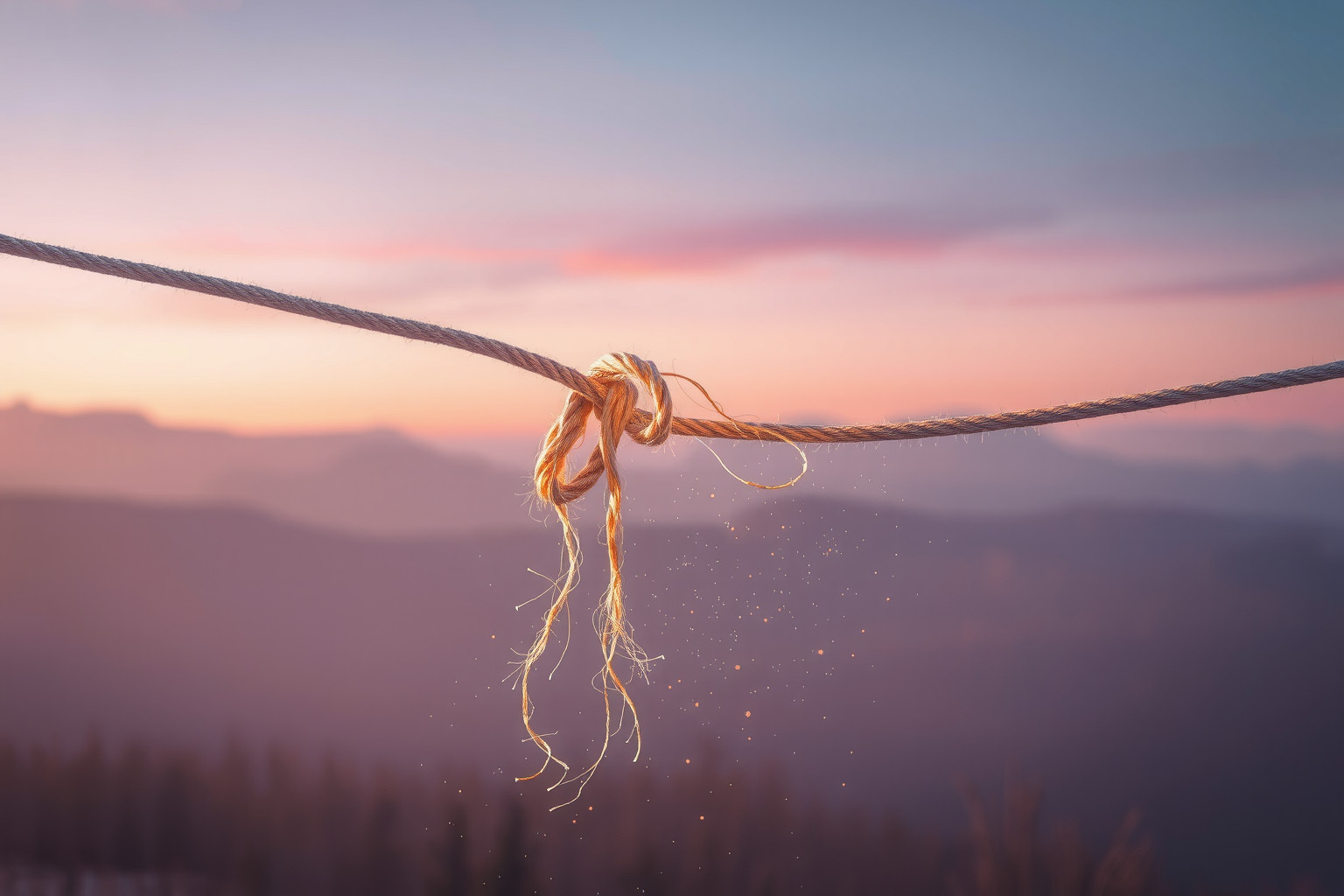 Sognare un laccio spezzato simboleggia la perdita di controllo imminente.