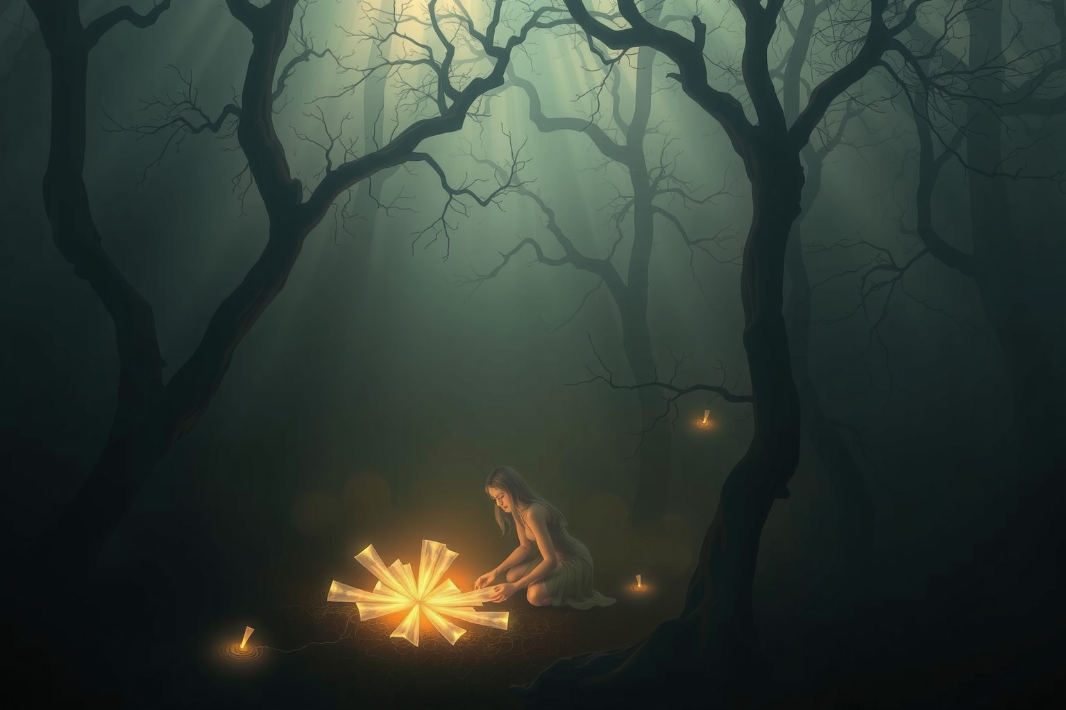 Sognare il legatore in foresta oscura simboleggia sfide interiori nascoste.