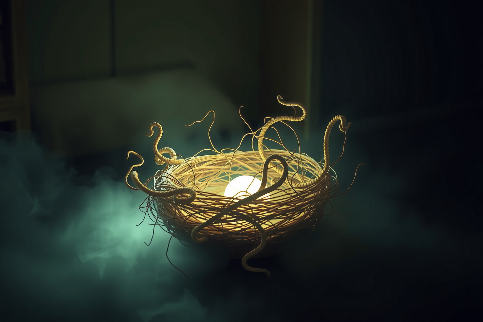 Sognare un nido di serpi simboleggia paura e minacce nascoste.