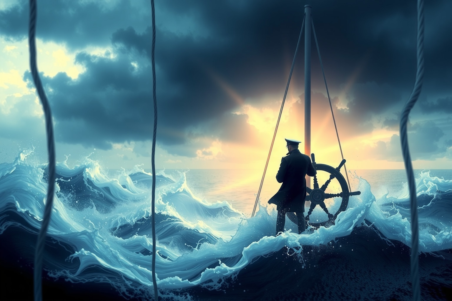 Sognare un nostromo in tempesta simboleggia sfide interiori imminenti.