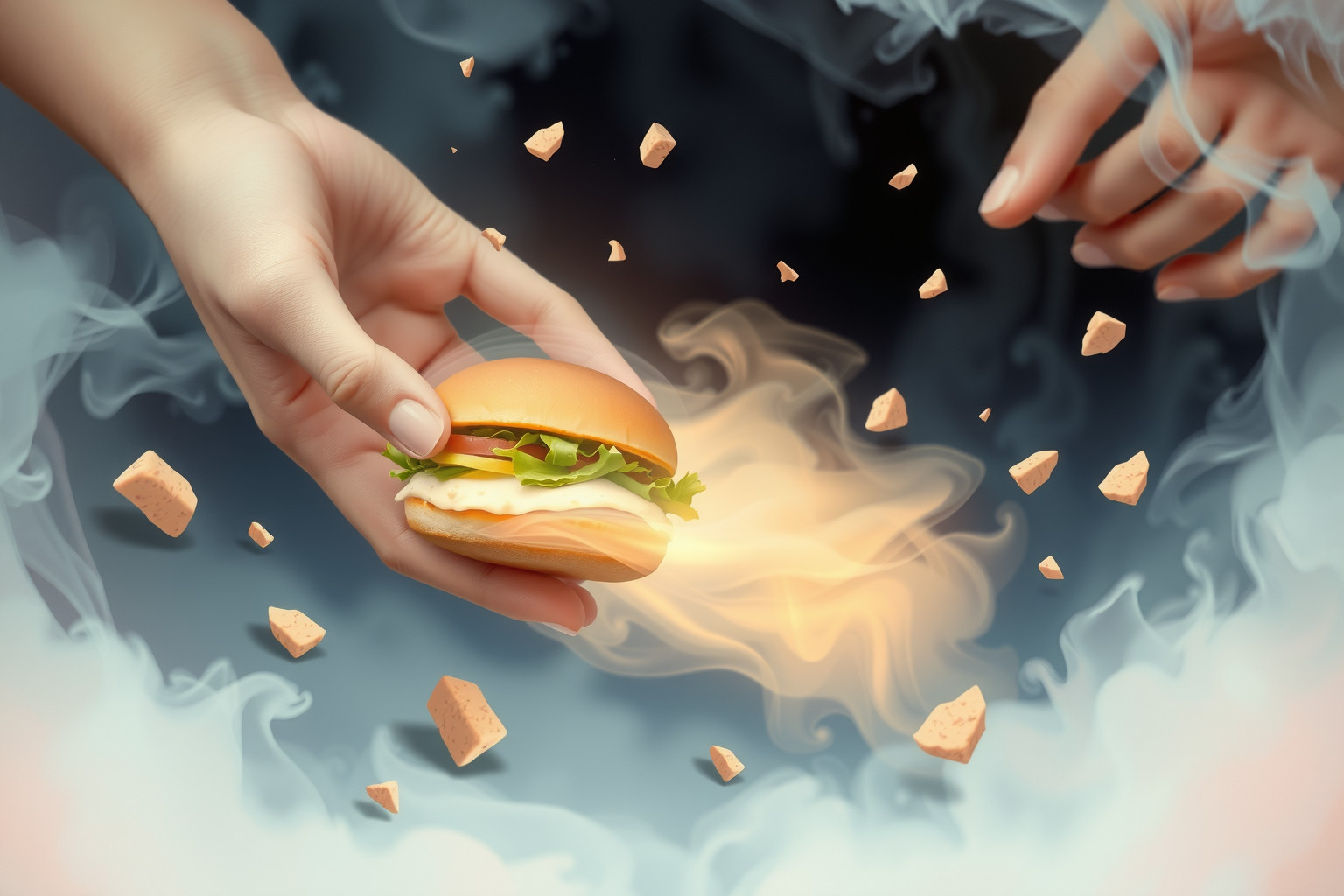 Sognare un panino che cade simboleggia perdita di controllo personale.